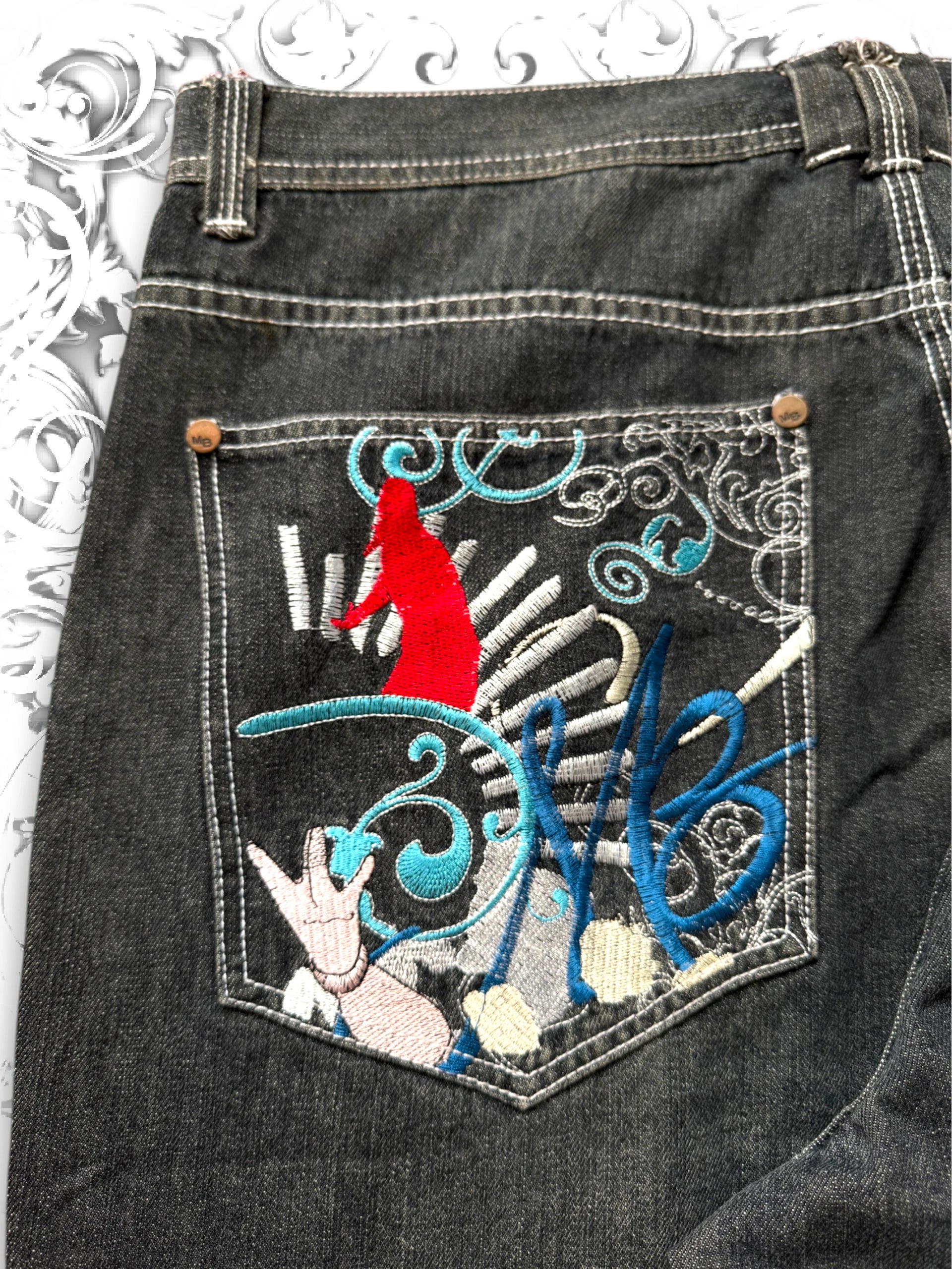 Makaveli Embroidered Hip Hop Baggy Pants