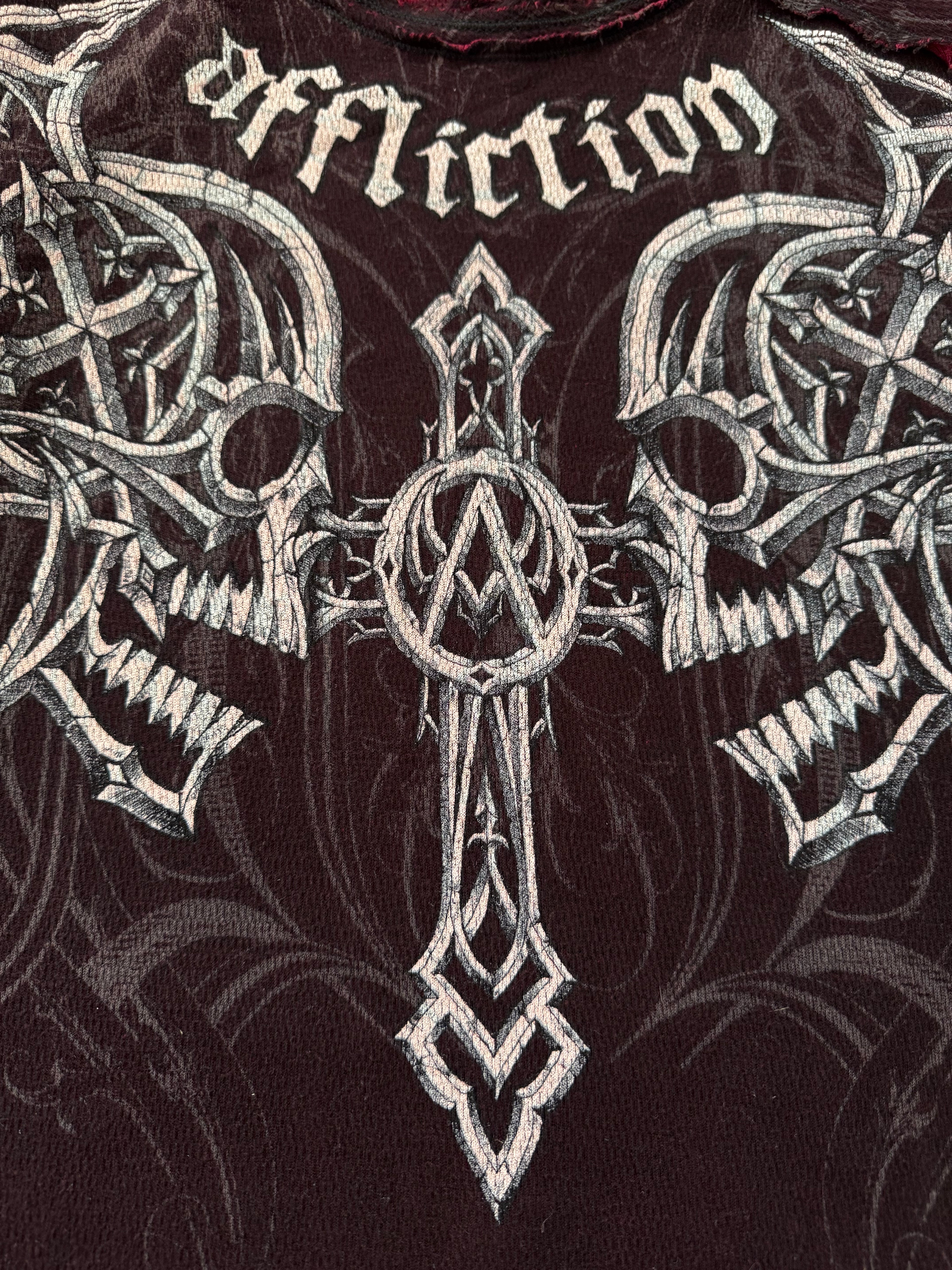 Affliction Tribal Skulls Reversible Thermal Longsleeve