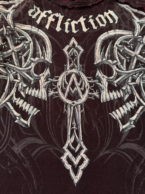 Affliction Tribal Skulls Reversible Thermal Longsleeve