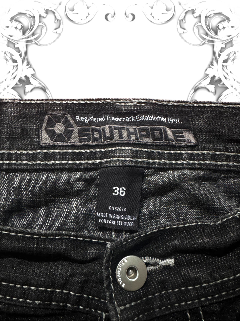 Southpole Brown Tab Baggy 2000s Pants Dark Washing