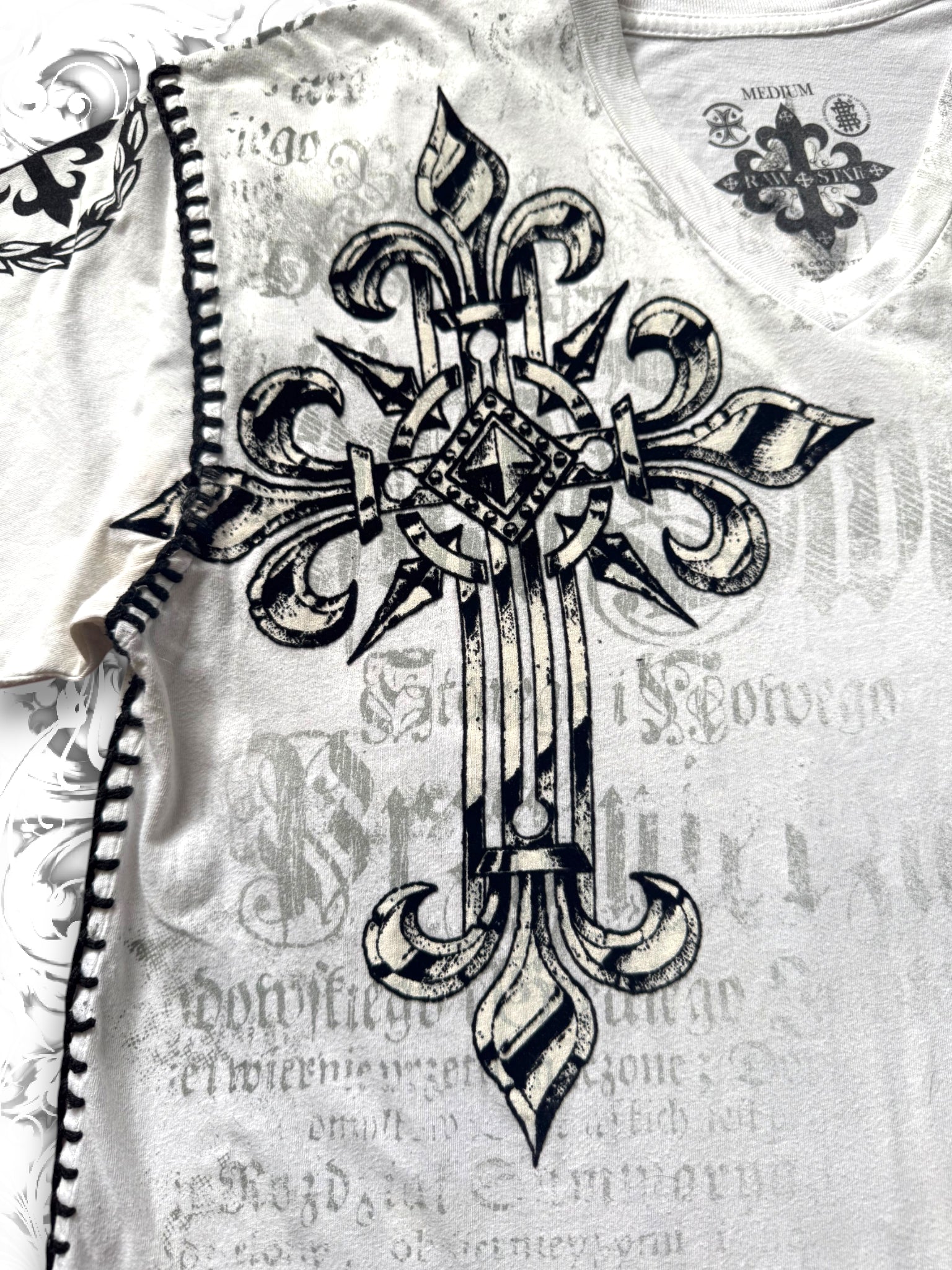 Raw State White Redemption Grunge T-Shirt