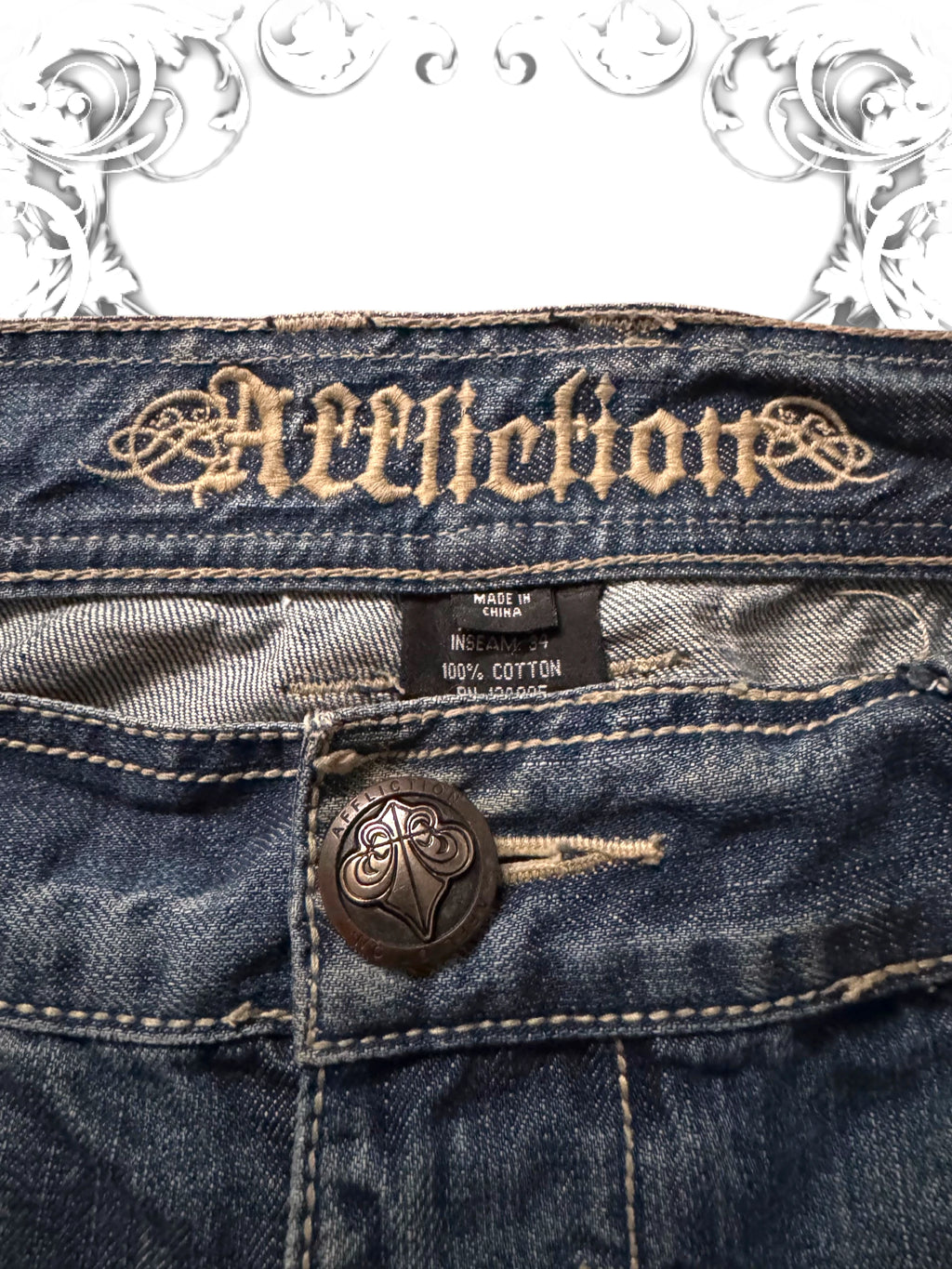 Affliction Distressed 2000s Leather Cross Pants