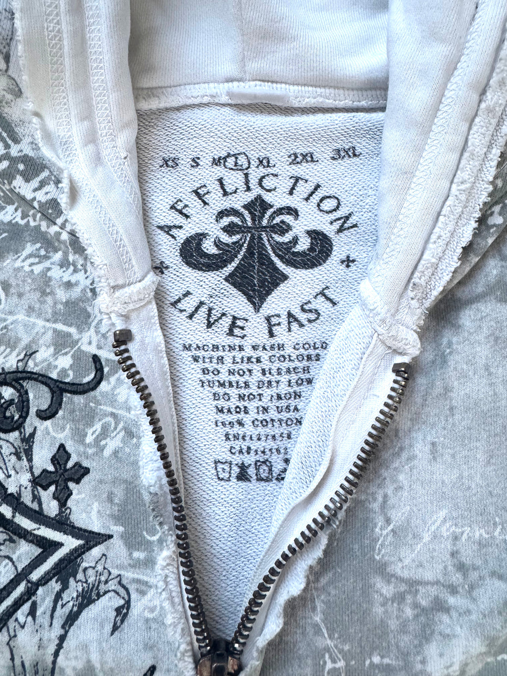 Affliction Grunge Wings AOP Zip Hoodie