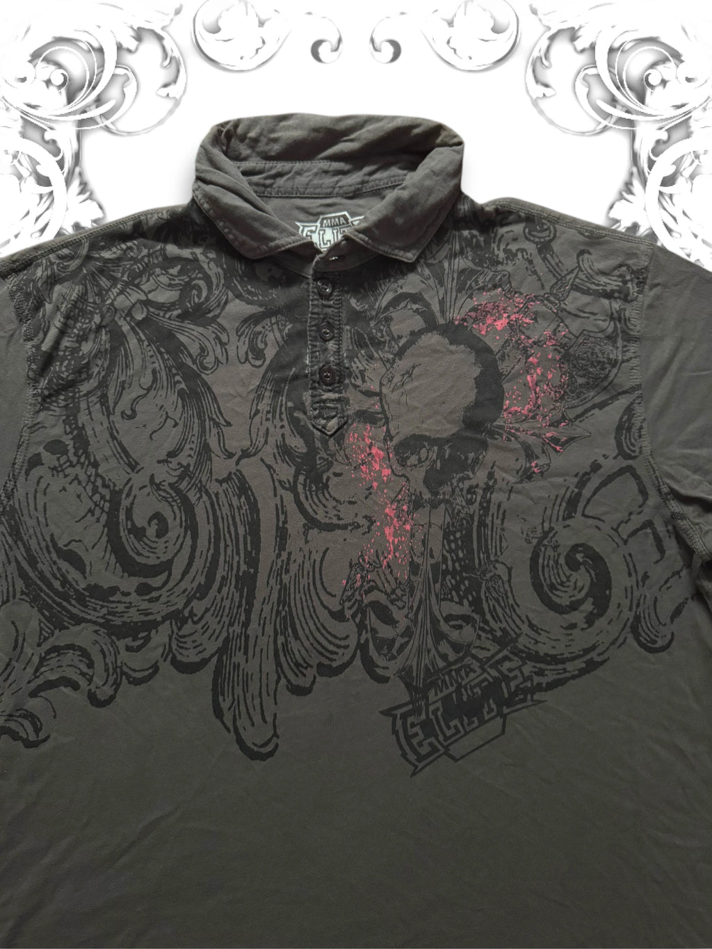 MMA Elite Grunge Skull Poloshirt
