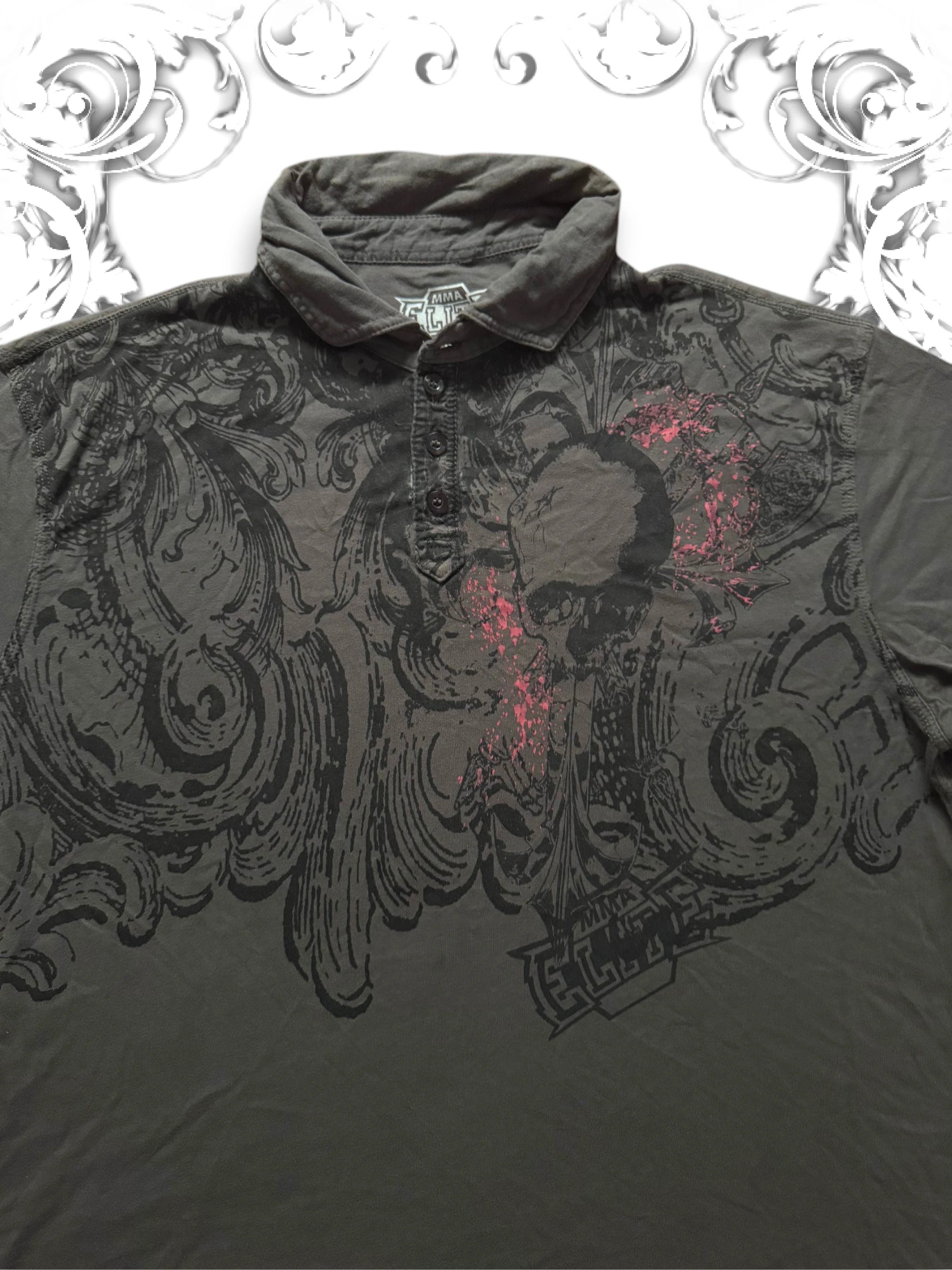 MMA Elite Grunge Skull Poloshirt