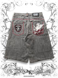 Southpole Red Tab Heraldic Insignia Vintage Jorts
