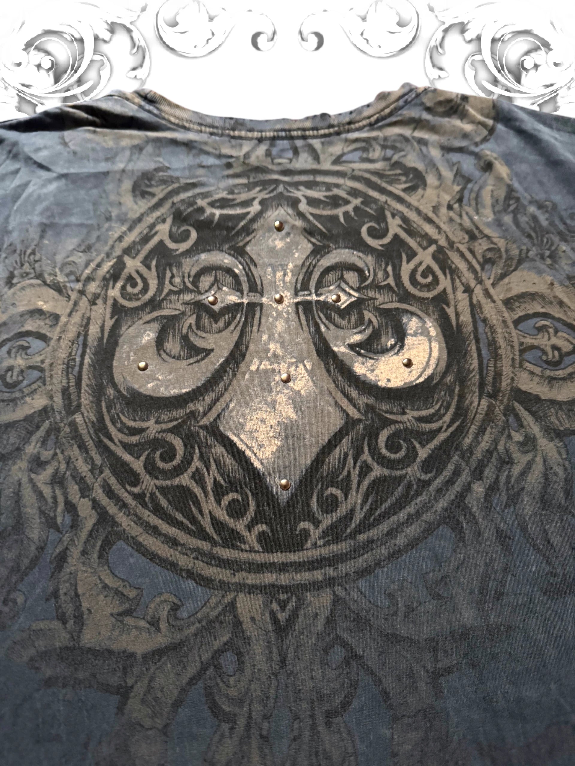 Affliction Studded Crow 2000s T-Shirt