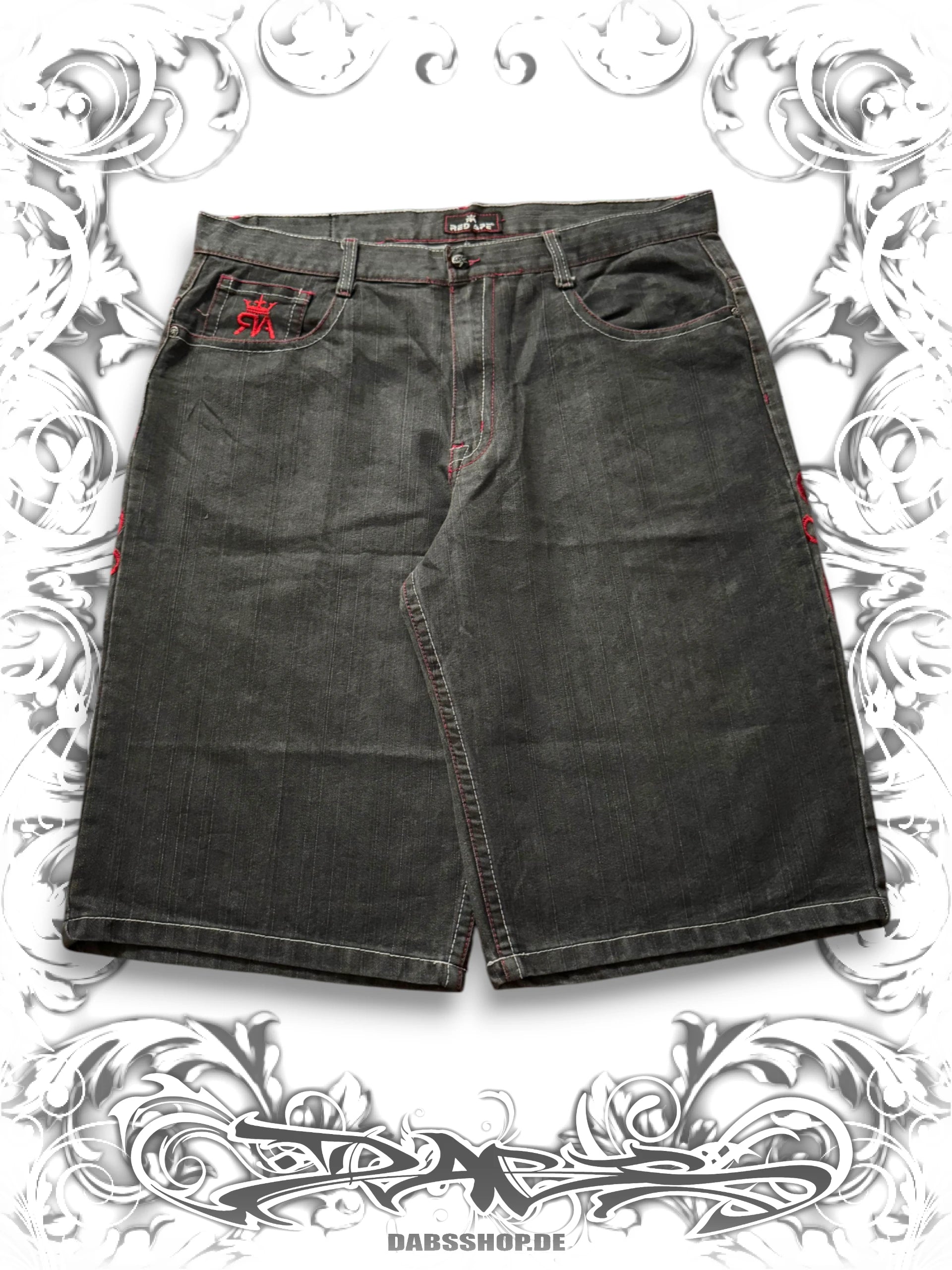 Red Ape Embroidered Paisley Baggy Jorts