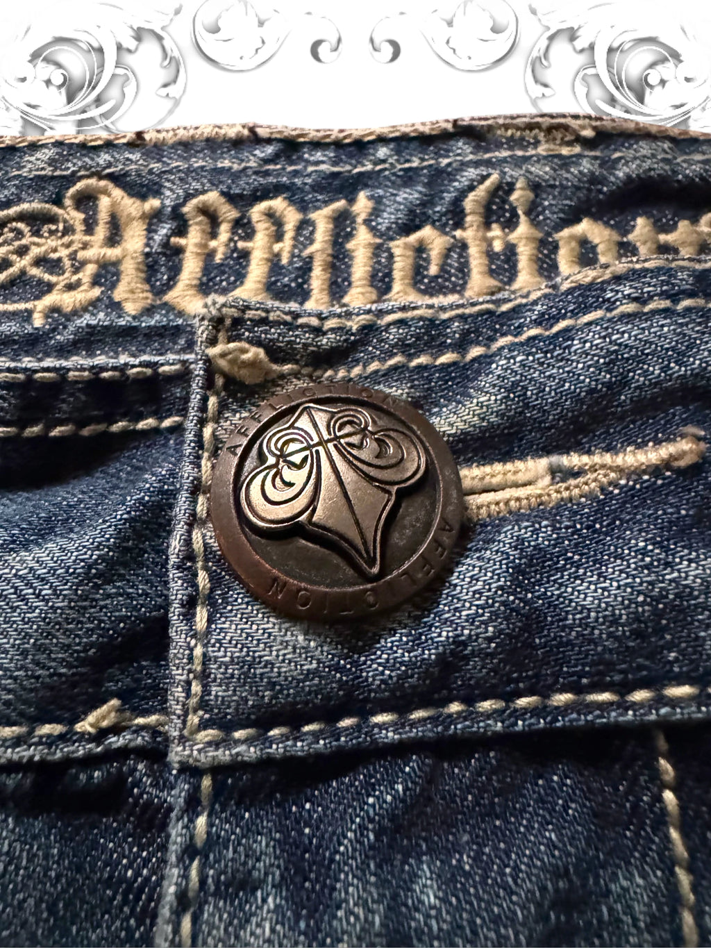 Affliction Distressed 2000s Leather Cross Pants