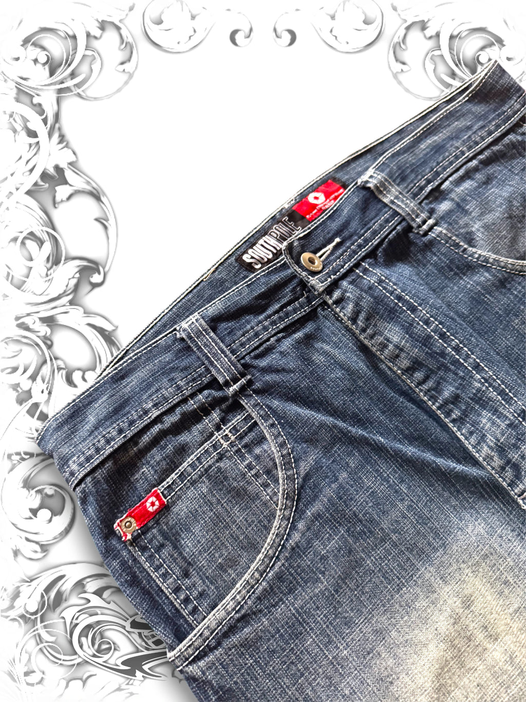 Southpole Red Tab Baggy Denim Blue Washing