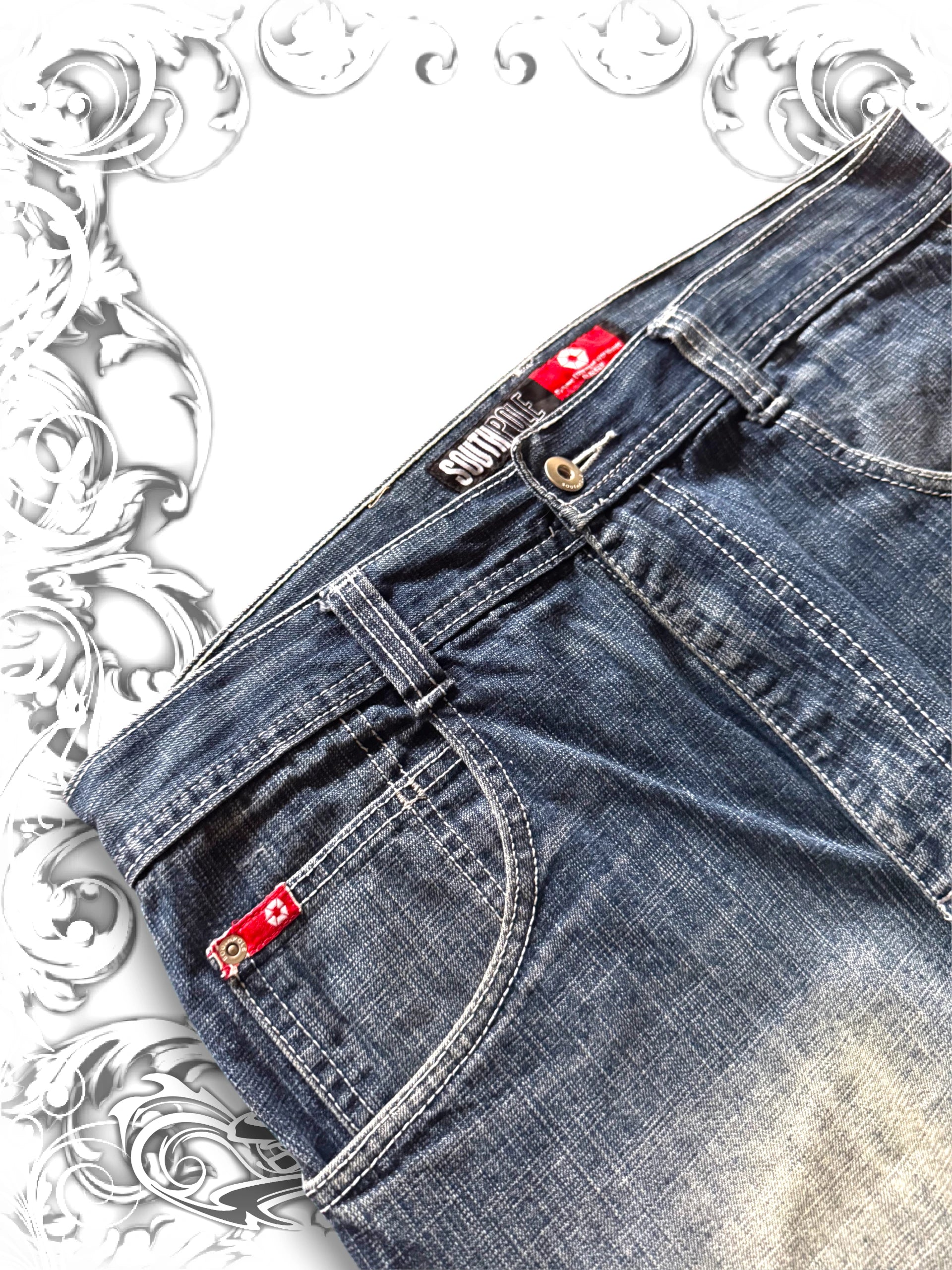 Southpole Red Tab Baggy Denim Blue Washing