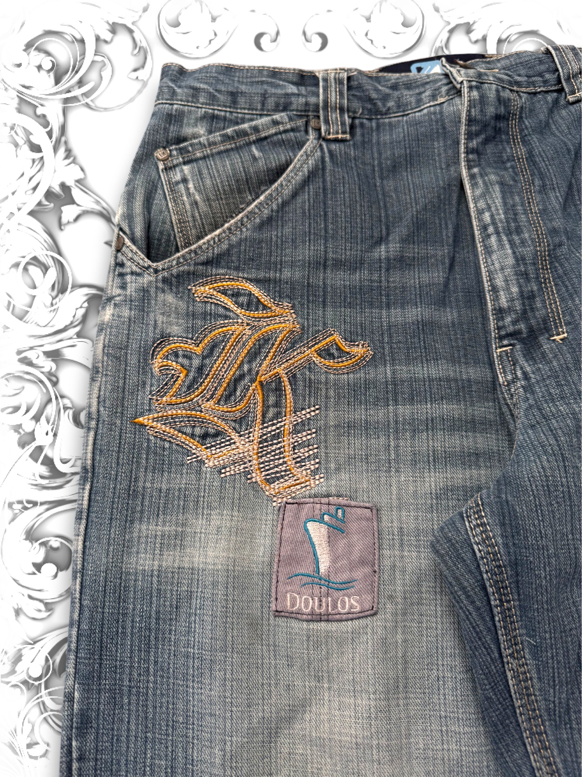 Karl Kani Embroidered Baggy Hip Hop Pants