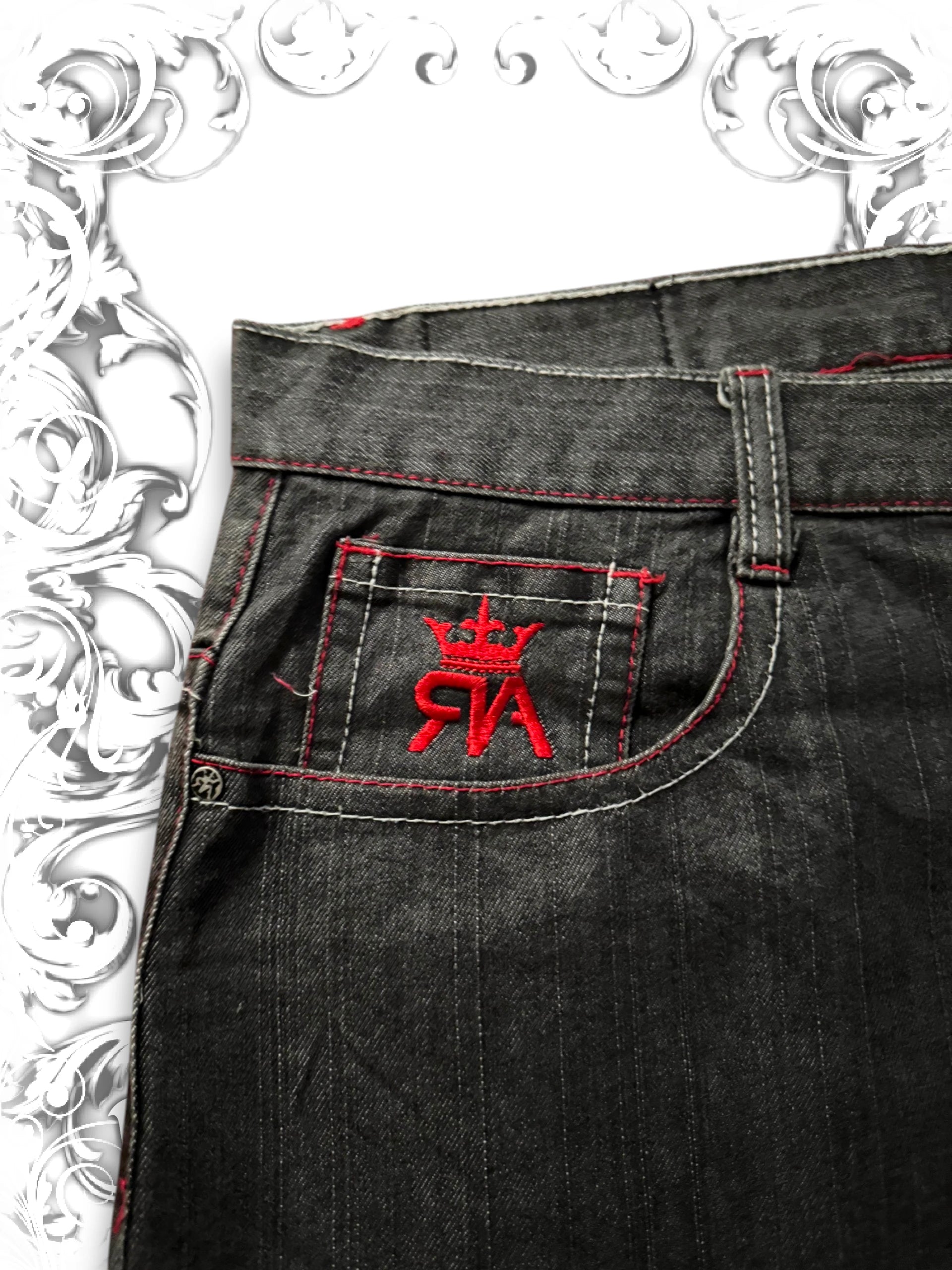 Red Ape Embroidered Paisley Baggy Jorts