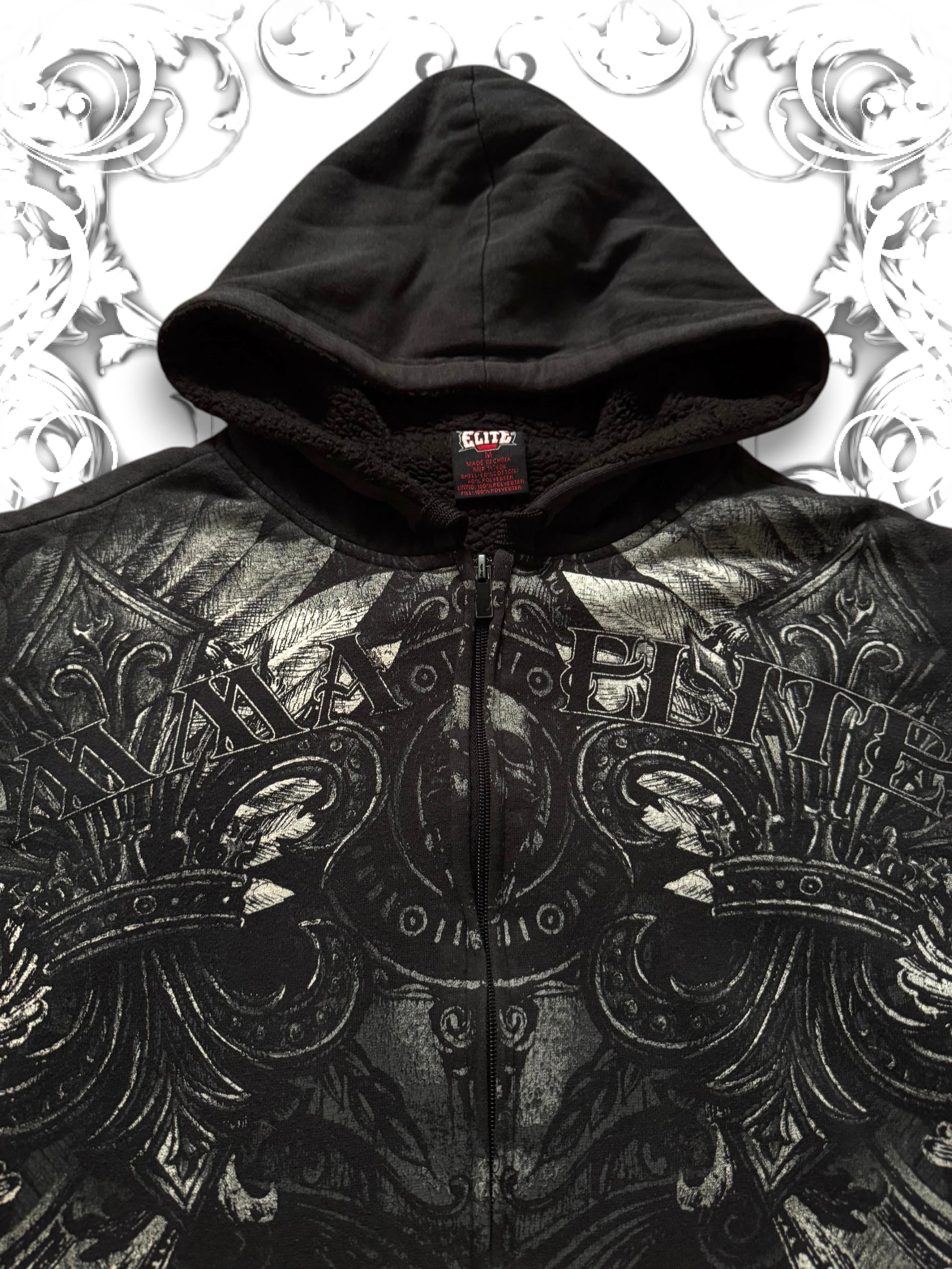 MMA Elite 2000s Skull Zip Hoodie