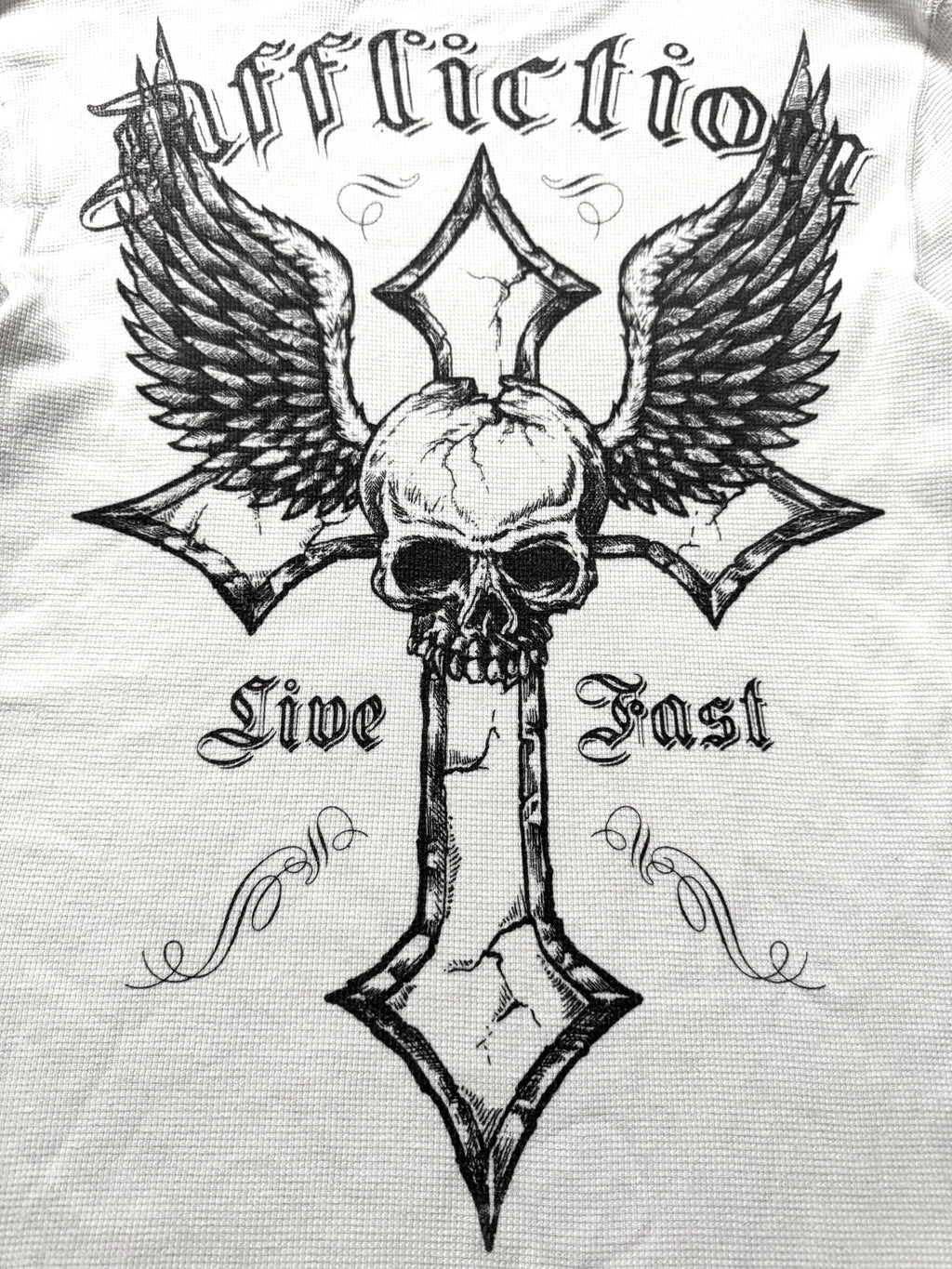 Affliction Winged Cross 2000s Thermal Longsleeve