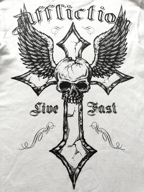 Affliction Winged Cross 2000s Thermal Longsleeve