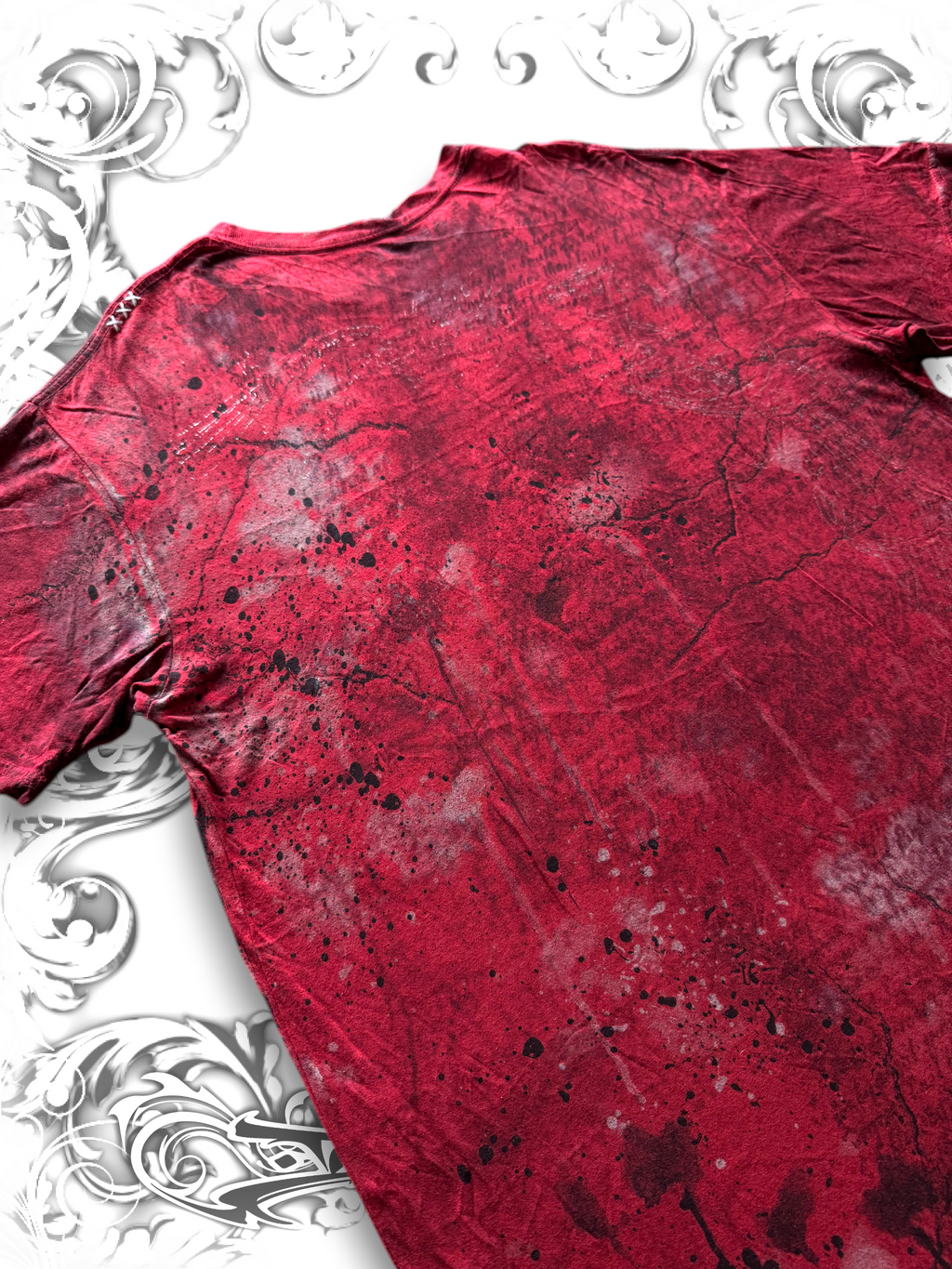Affliction Bamboo Series Angel with Crow Red Shirt