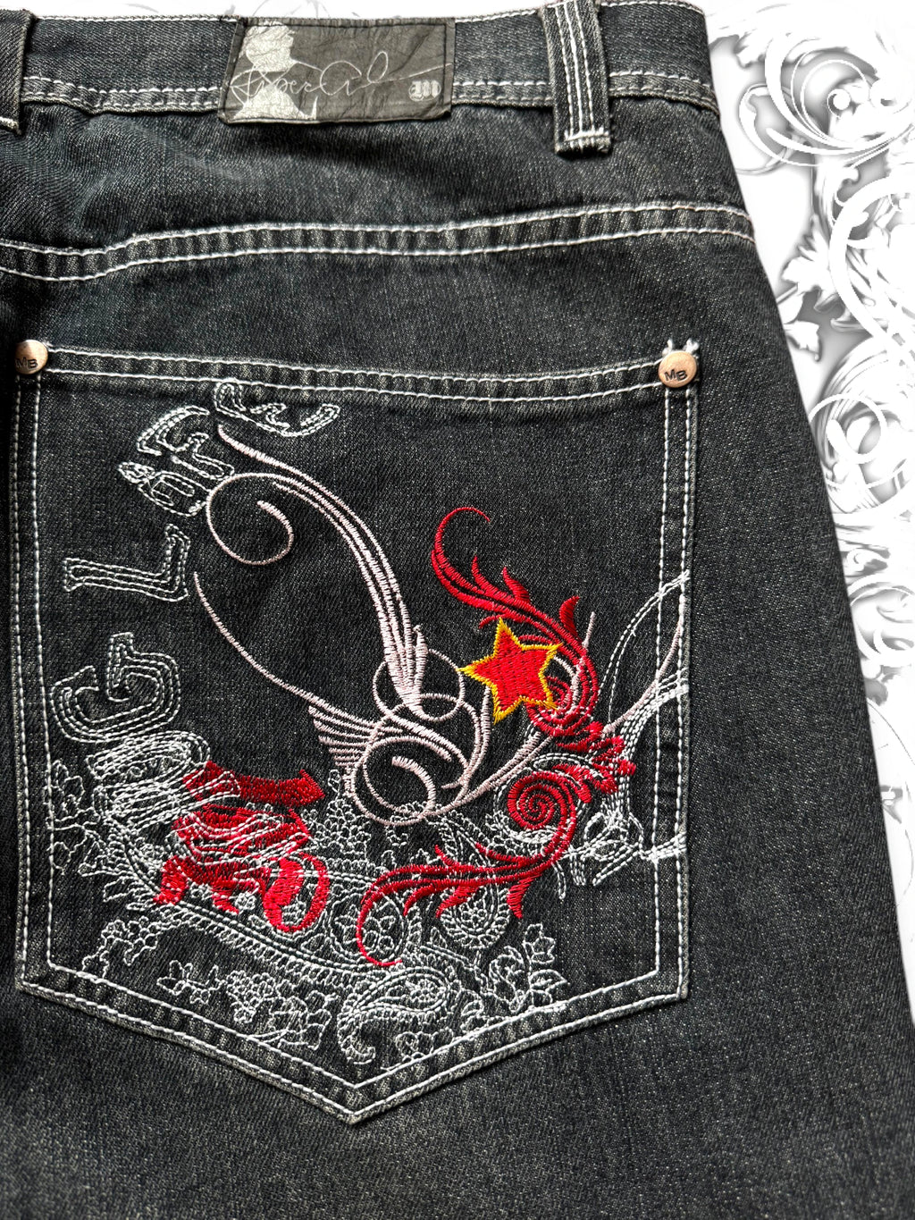 Makaveli Embroidered Hip Hop Baggy Pants