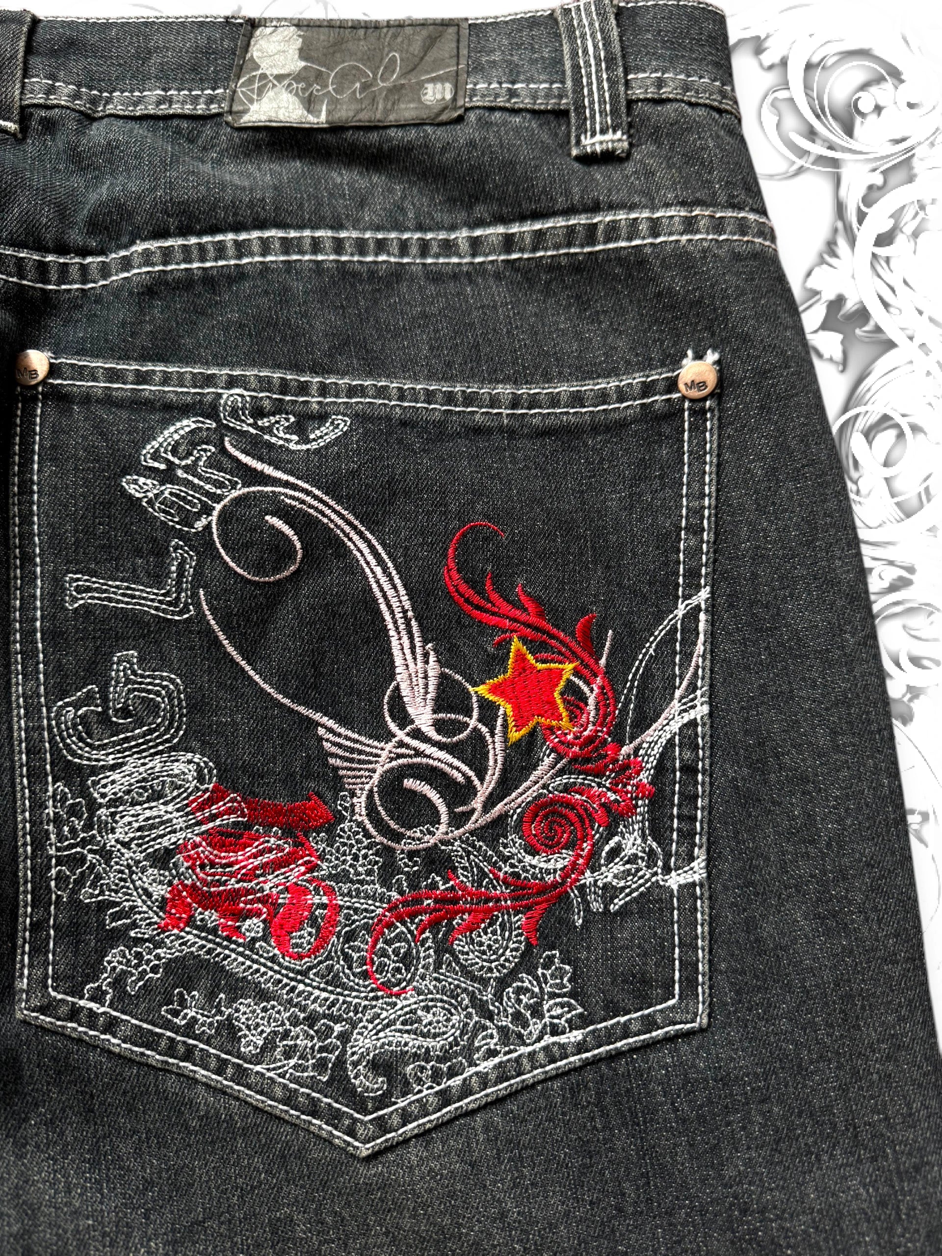 Makaveli Embroidered Hip Hop Baggy Pants