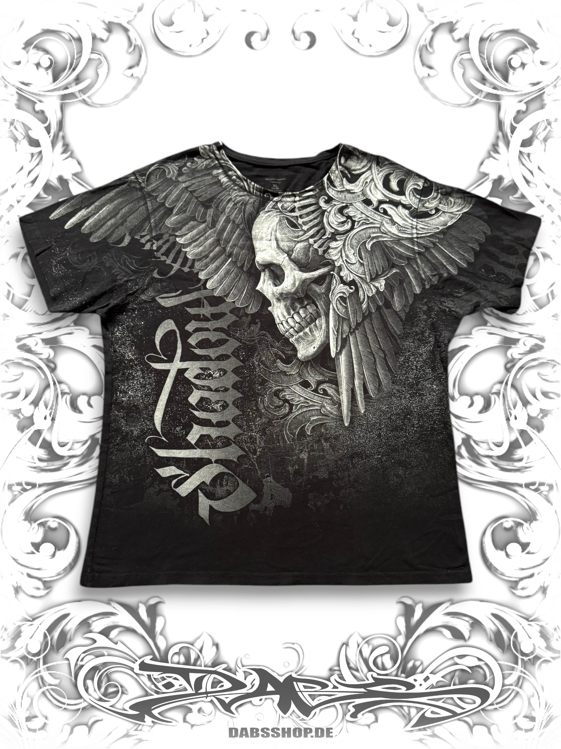 "Shadow" Skull 2000s Grunge T-Shirt