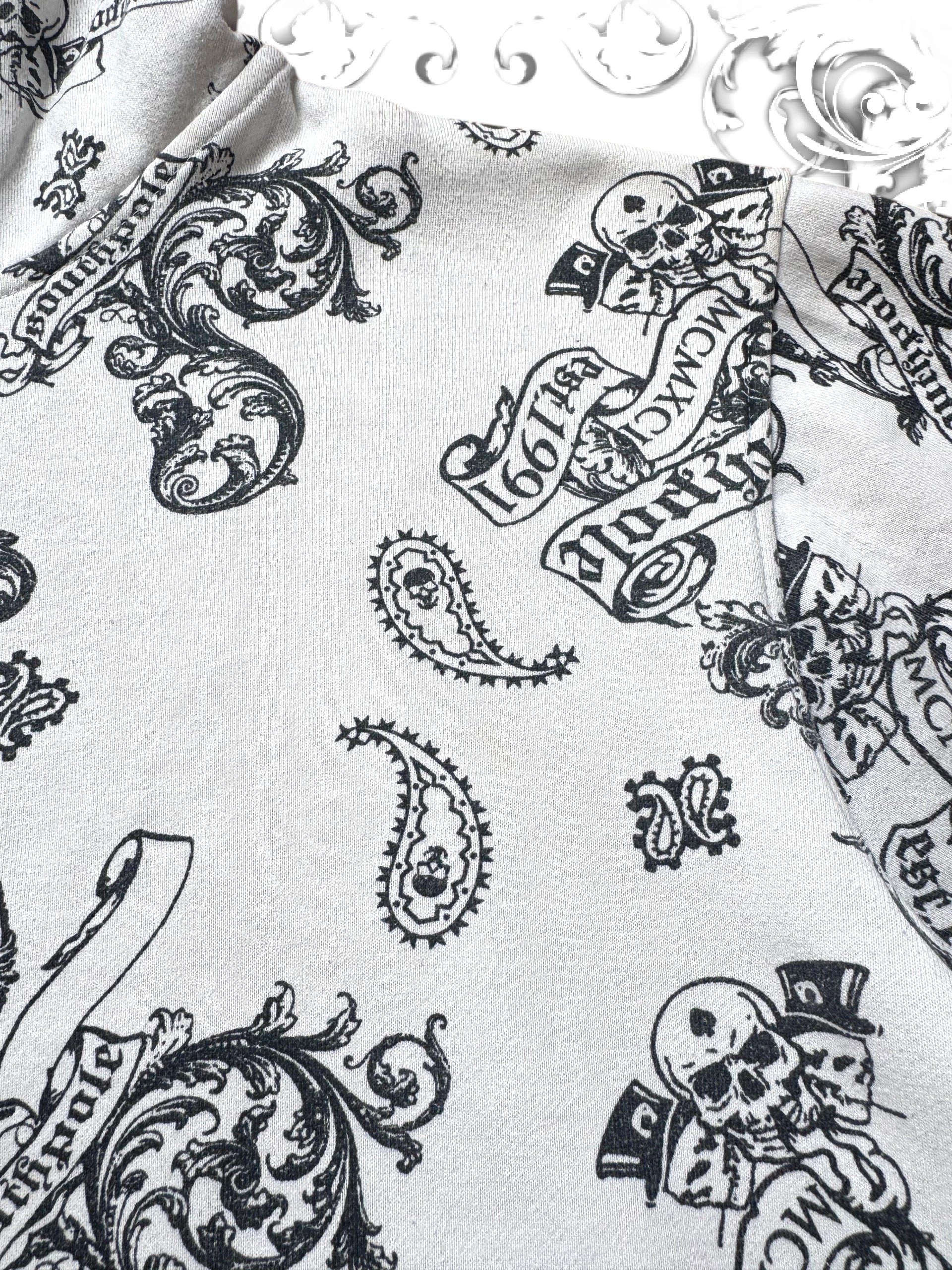 Southpole Rare Crossbone Paisley 2000s Zip Hoodie