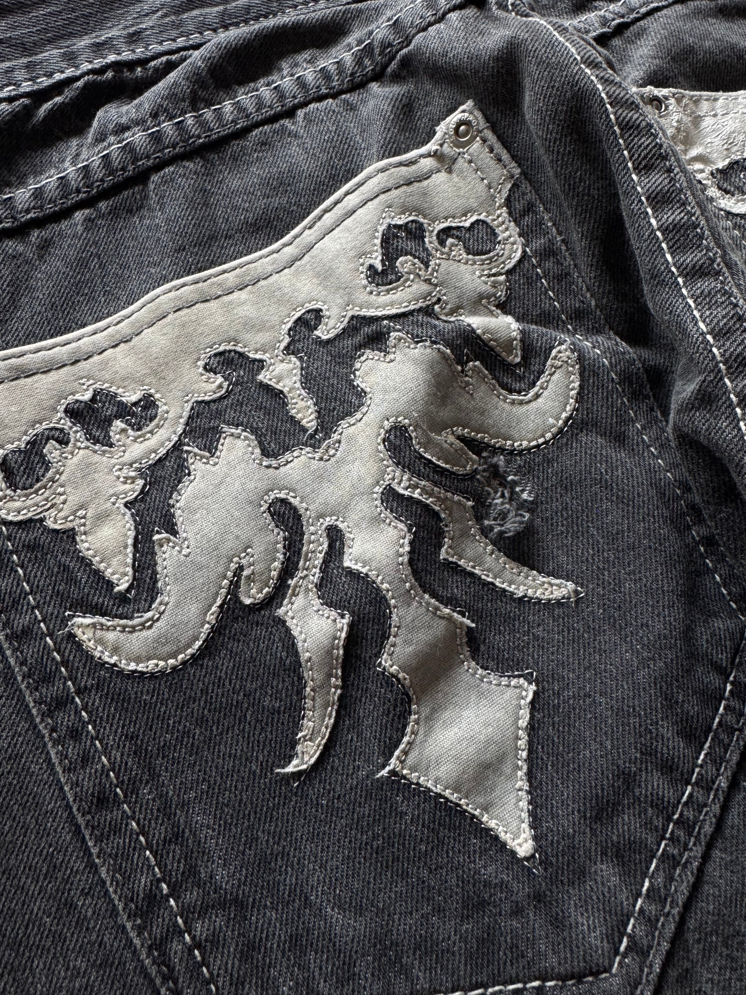 Southpole Silver Tab Baggy Pants with Embroidered Sigil Back Pockets