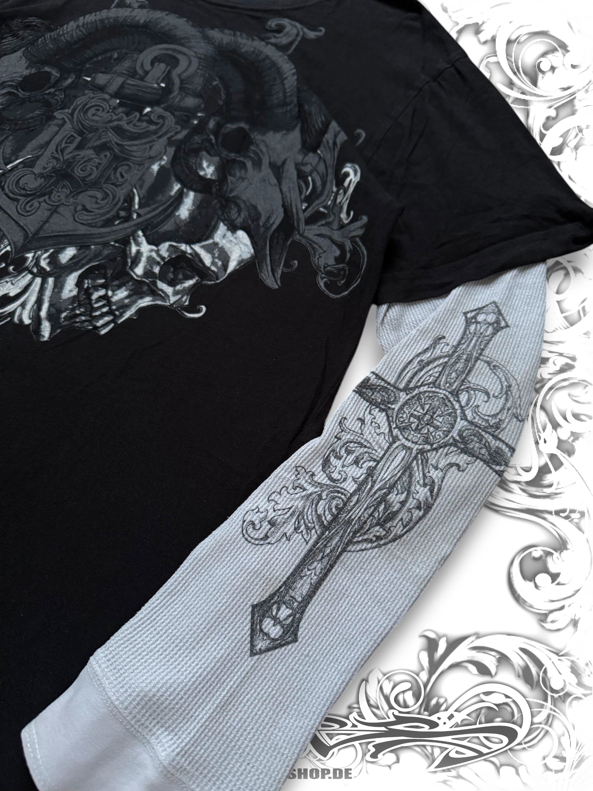Sinister Grunge Skull Layered Longsleeve