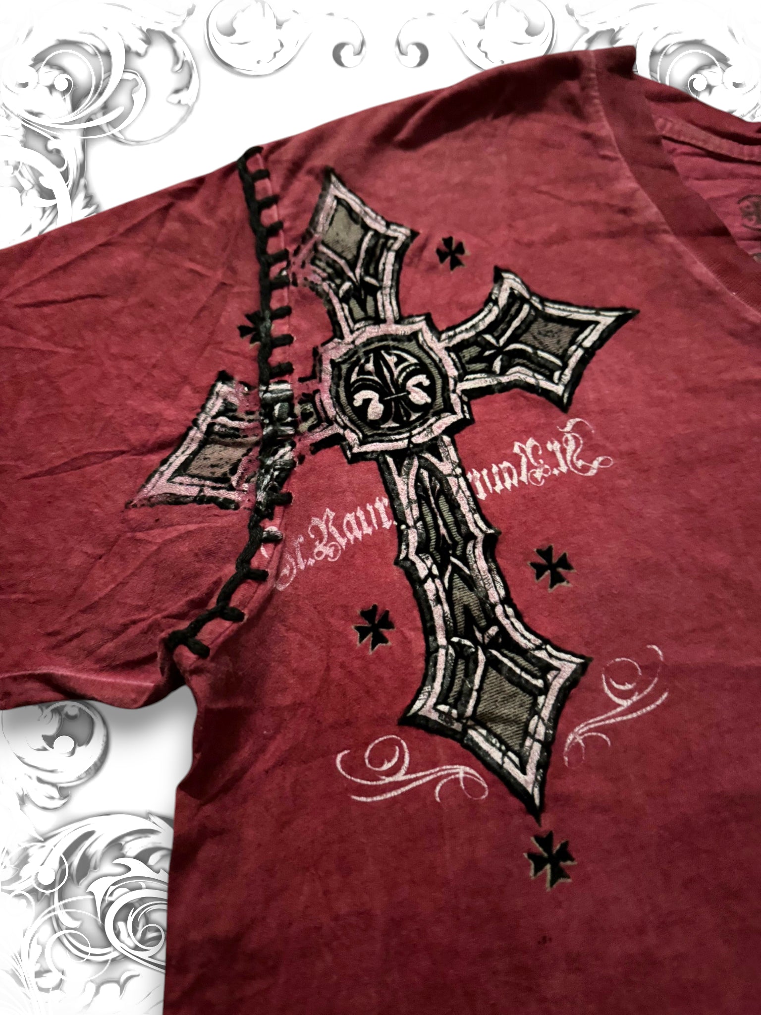 Raw State Red Redemption Winged Cross T-Shirt