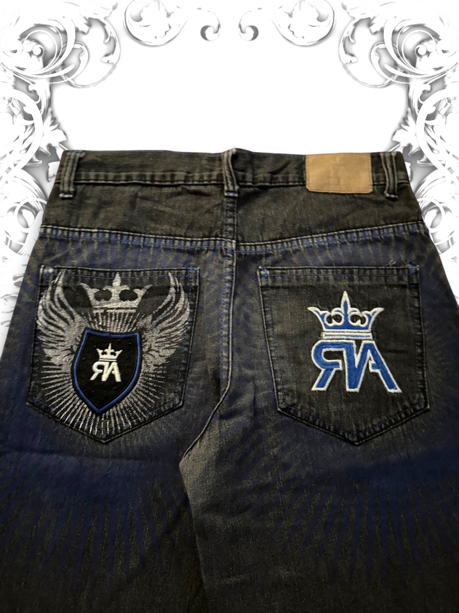 Red Ape Blue Embroidered Emblem Vintage Jorts