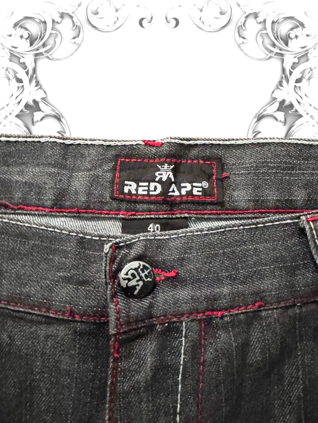 Red Ape Embroidered Paisley Baggy Jorts