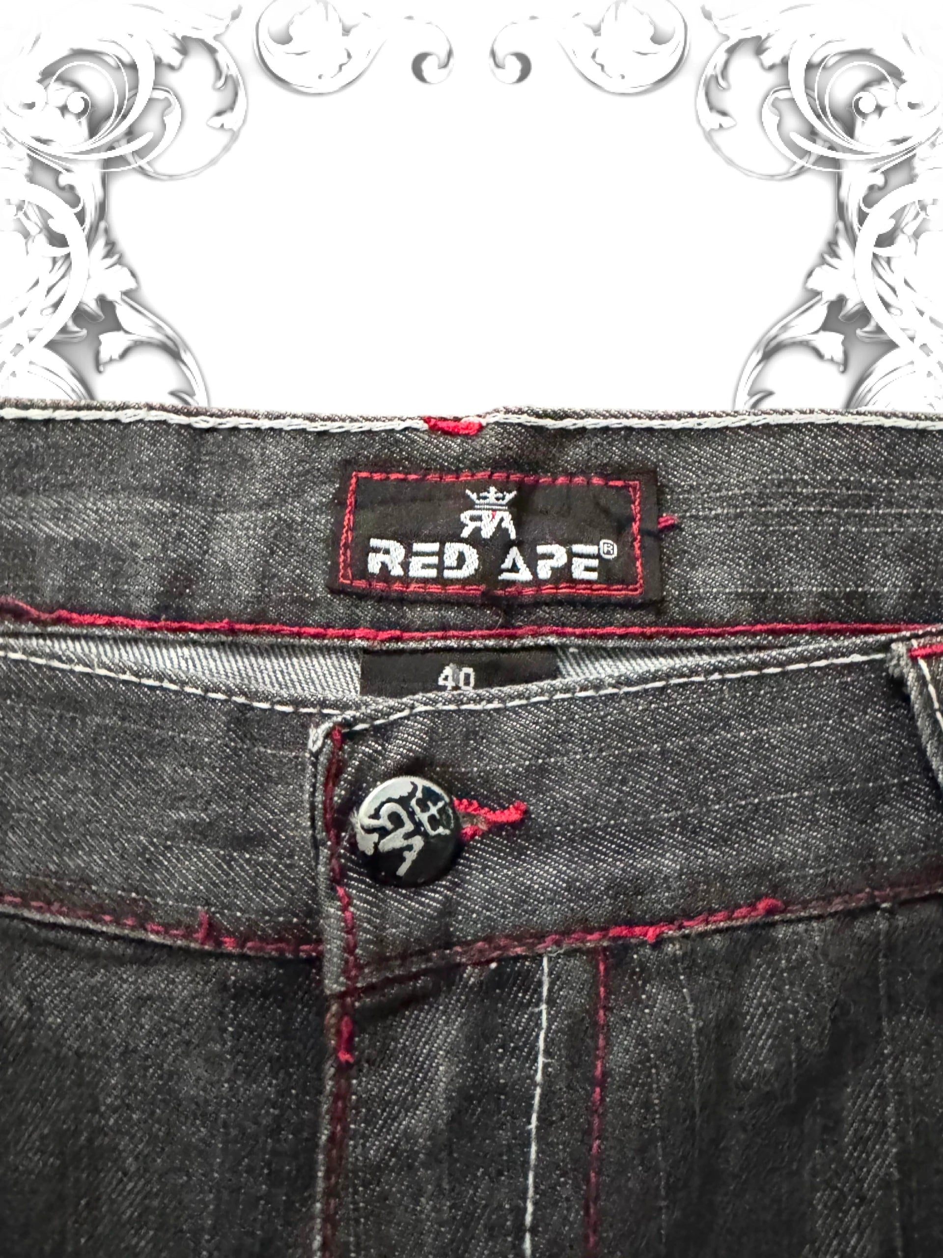 Red Ape Embroidered Paisley Baggy Jorts