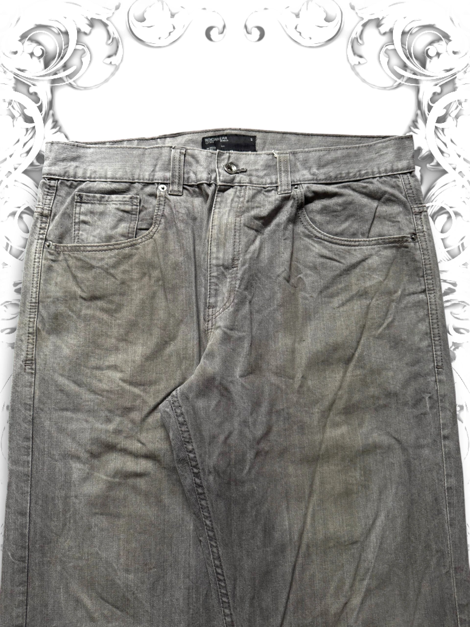 Rocawear Embroidered Baggy Hip Hop Pants