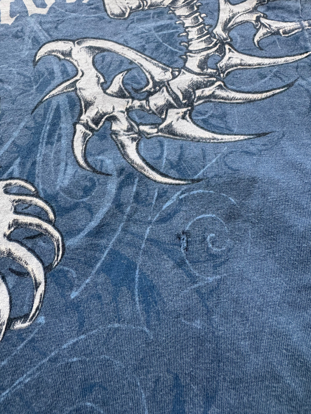 Affliction Blue Tribal Skeleton Vintage T-Shirt