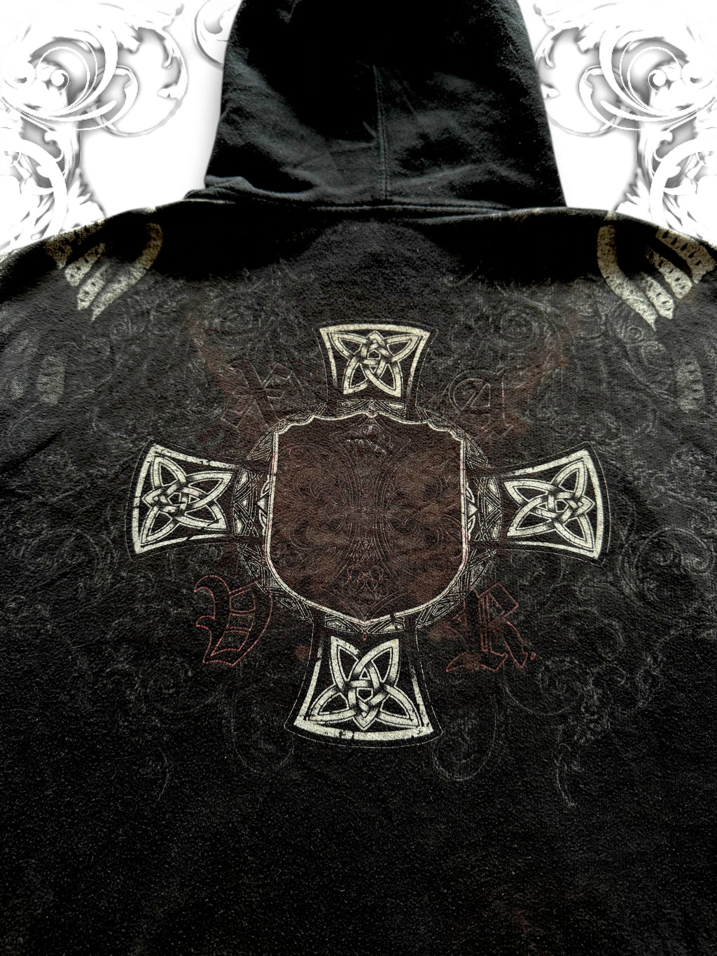 Xzavier Winged Skull Grunge Hoodie