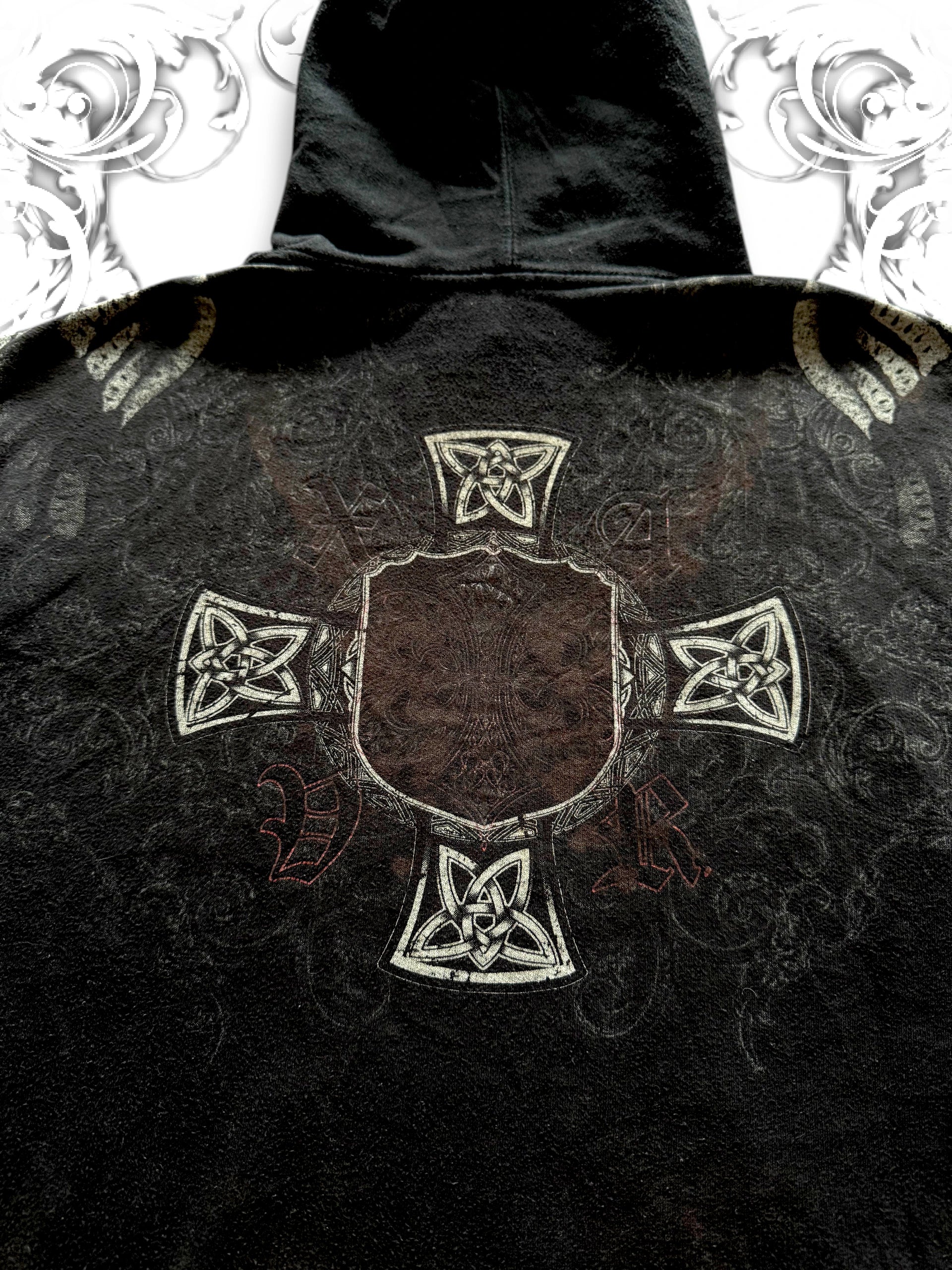 Xzavier Winged Skull Grunge Hoodie