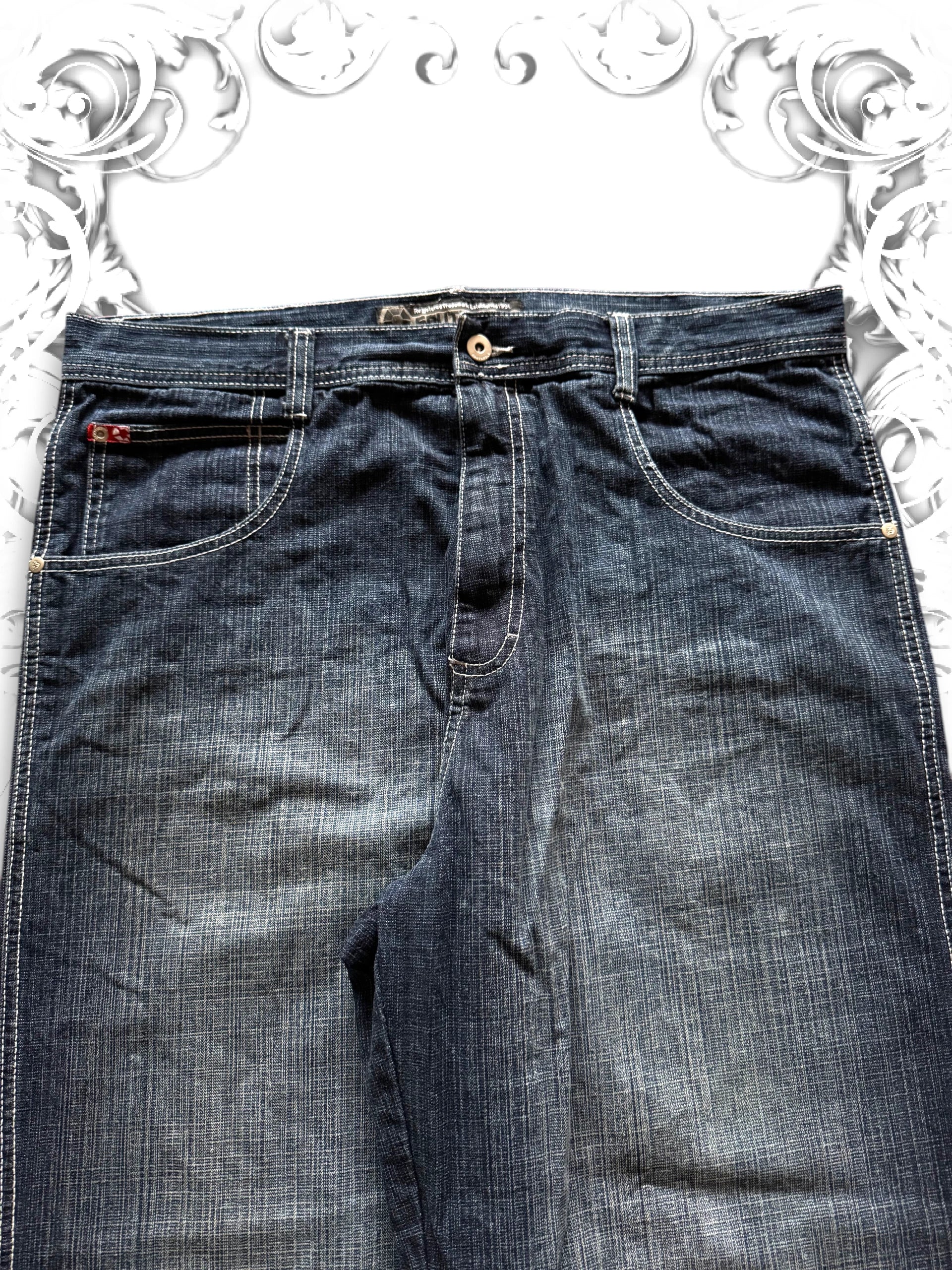 Southpole Red Tab Baggy Pants Dark Blue Washing