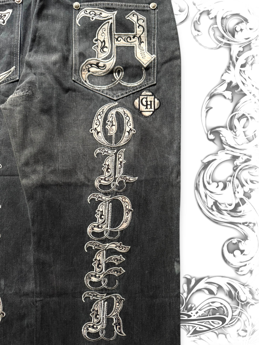 Crown Holder Embroidered y2k Baggy Pants