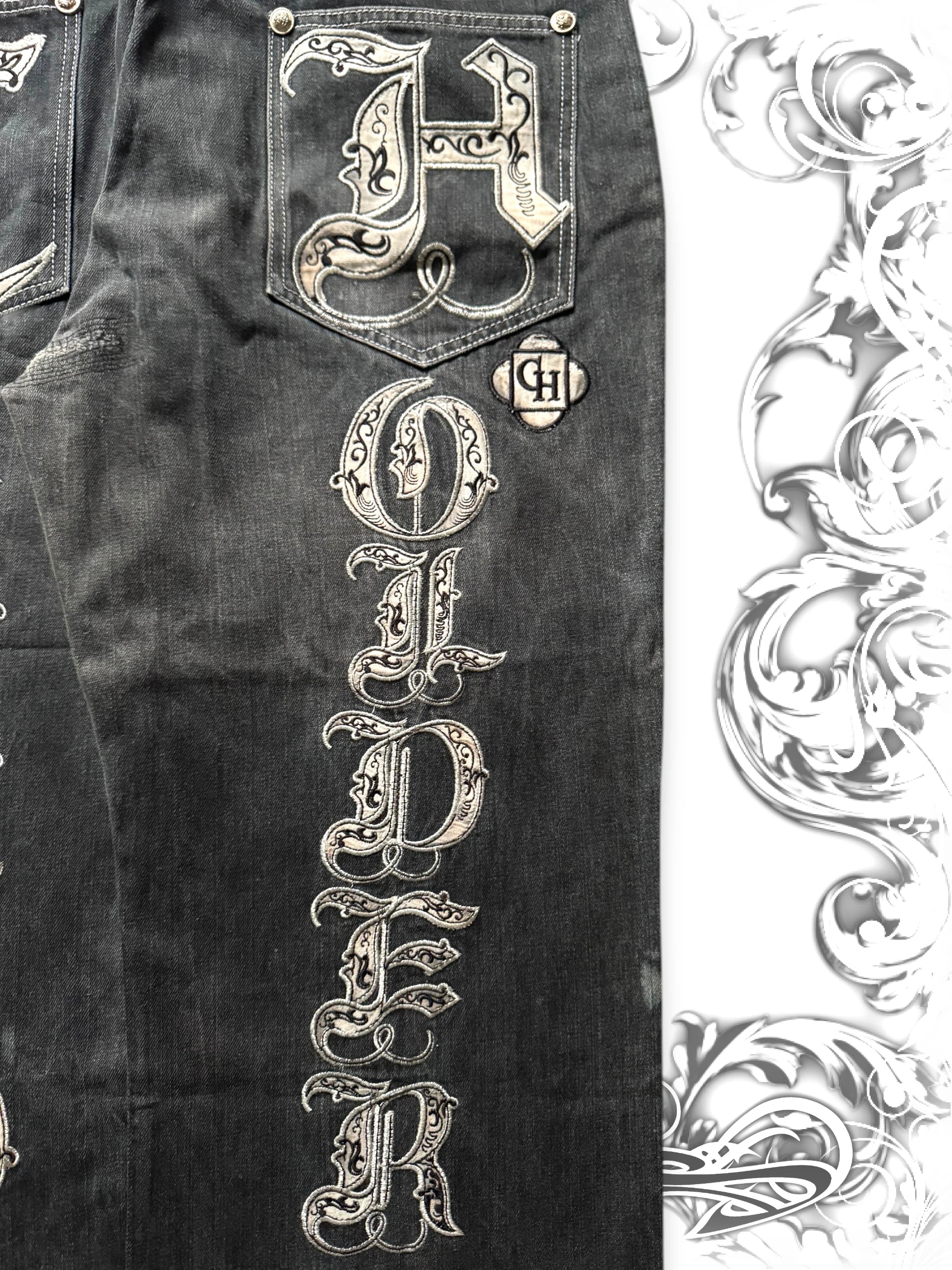 Crown Holder Embroidered y2k Baggy Pants