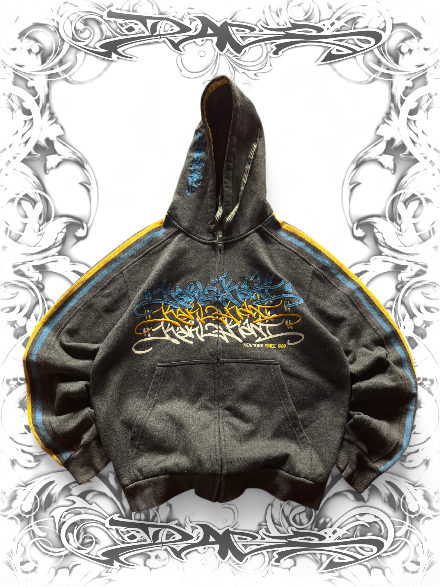 2000s Karl Kani Graffiti Zip Hoodie