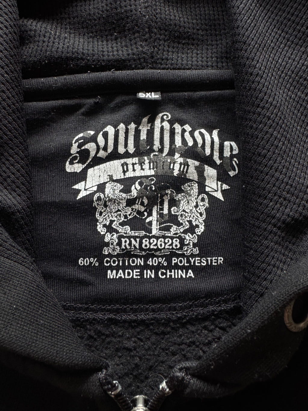 Southpole Zip Hoodie with Snake Skin Embellishments and Wing Print