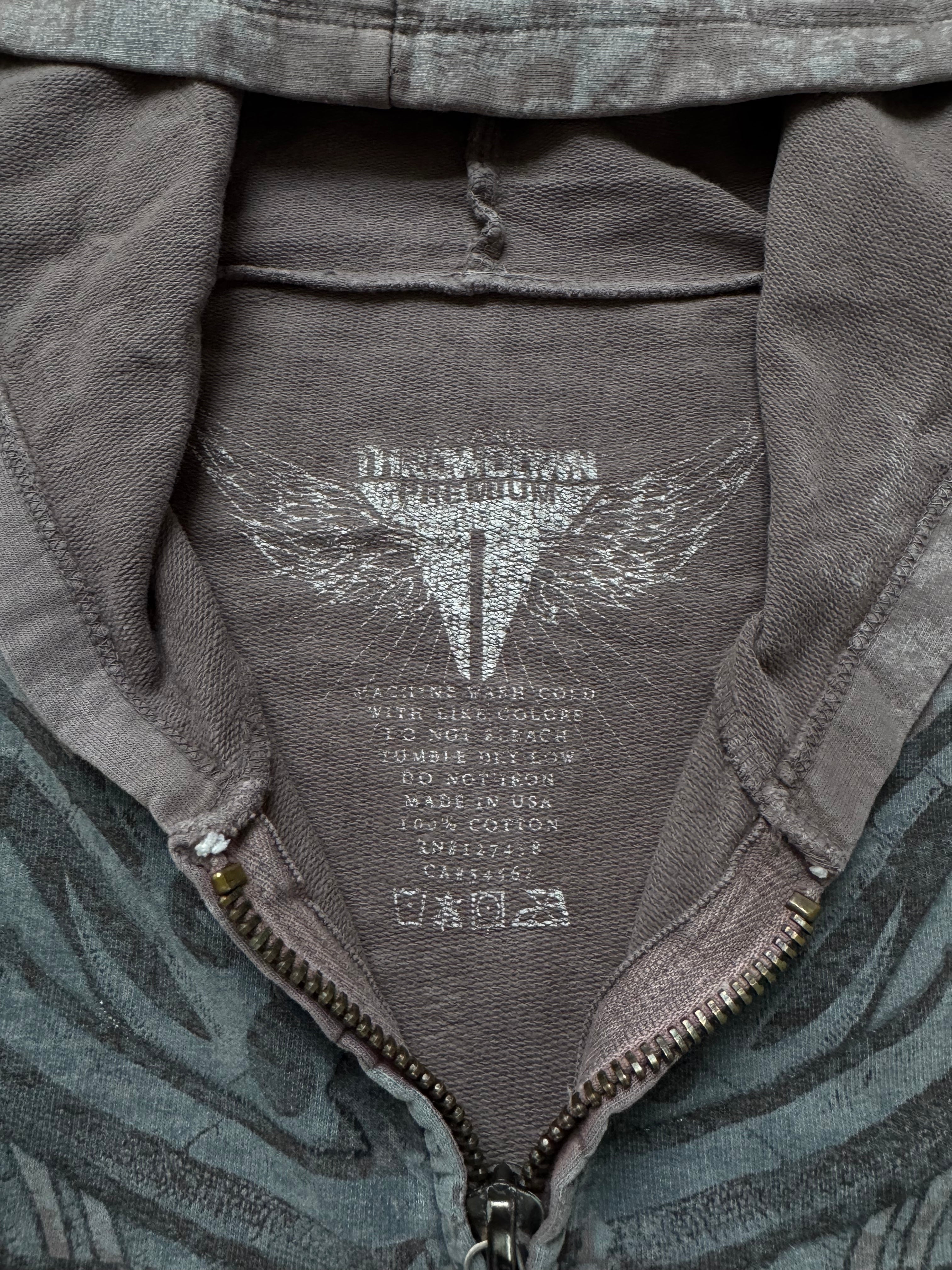 Throwdown Tribal Grunge Zip Hoodie