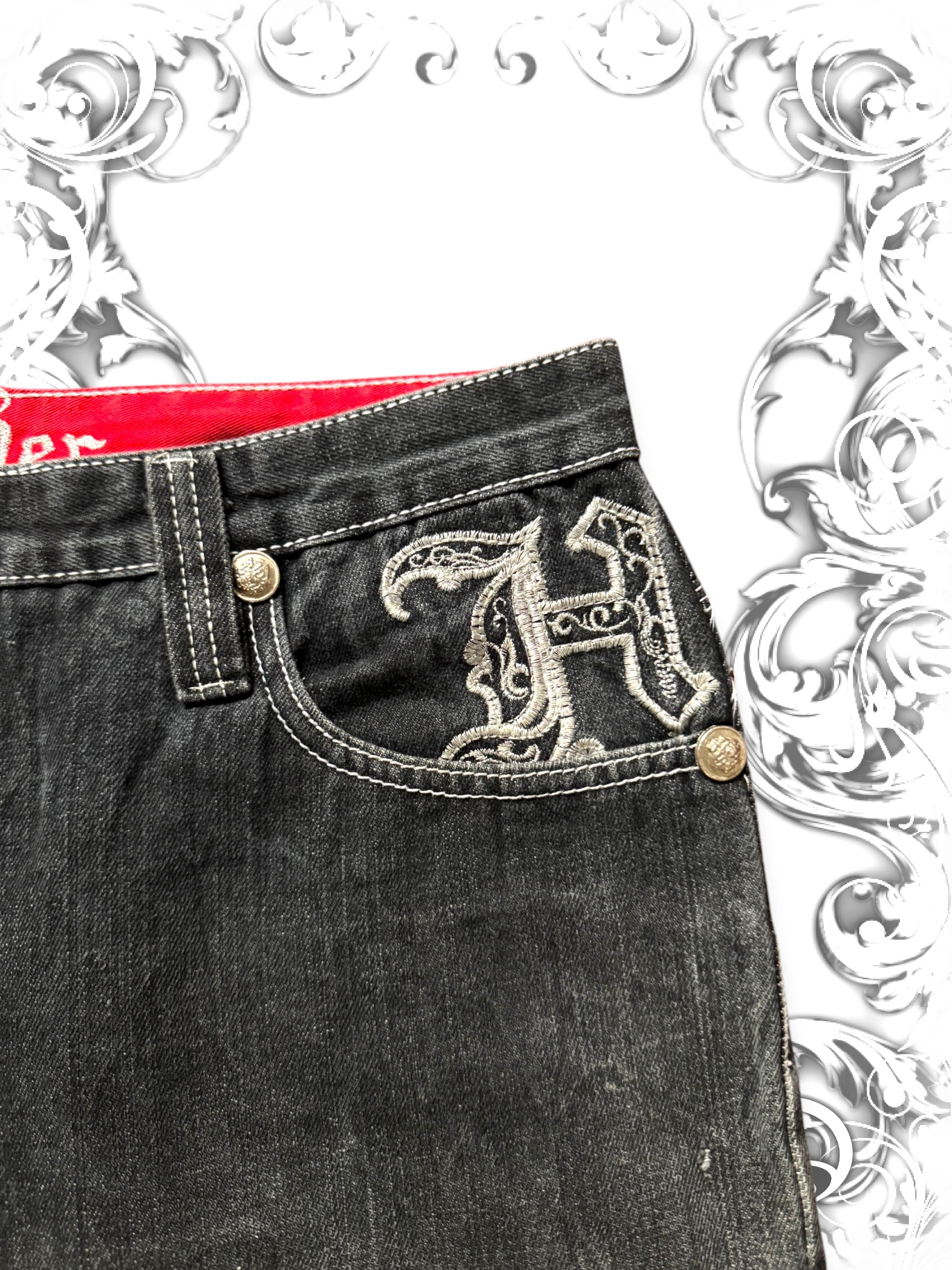 Crown Holder Embroidered y2k Baggy Pants
