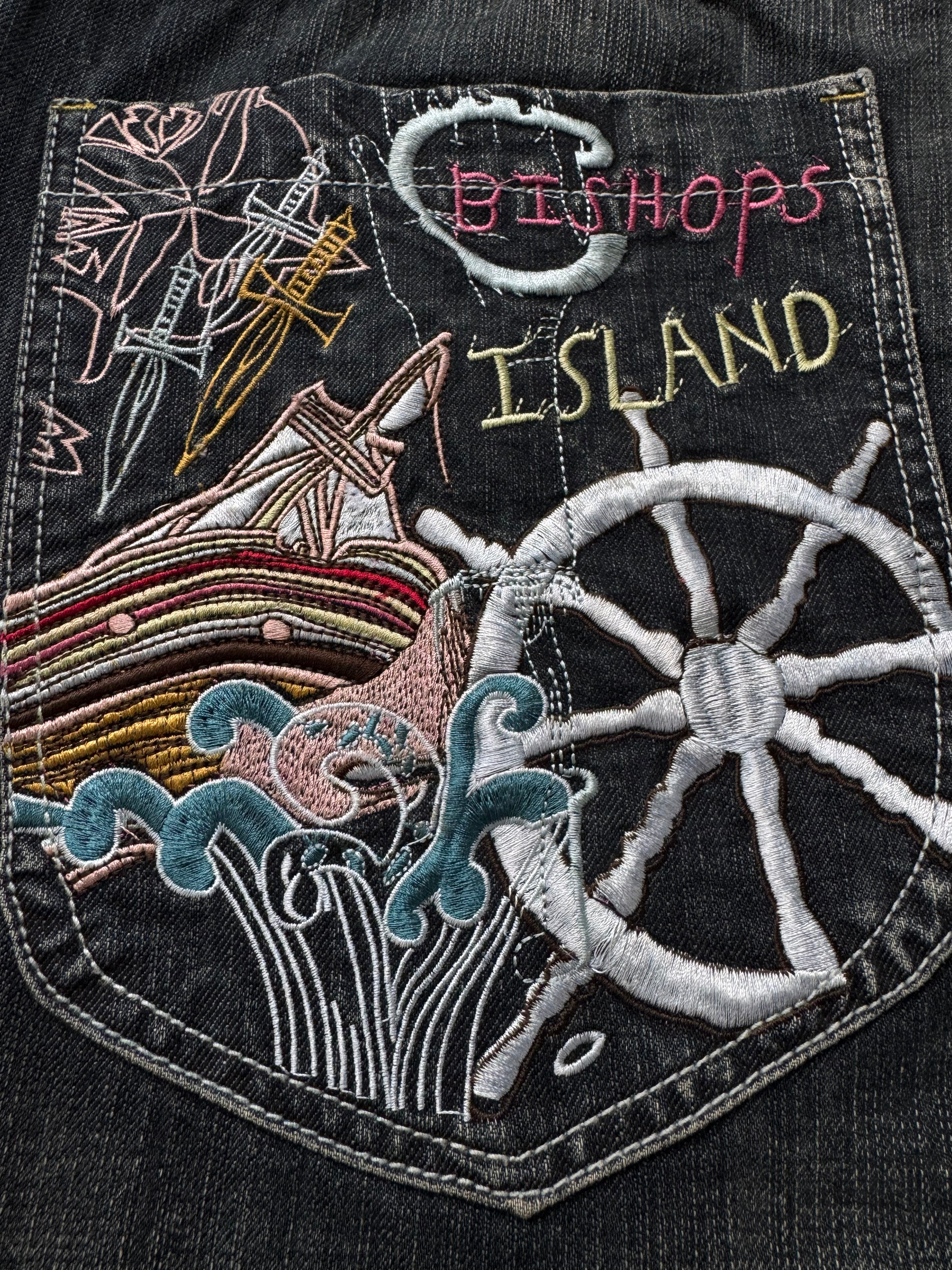 Artful Dodger "Bishops Island" Embroidered Premium Baggy Jeans