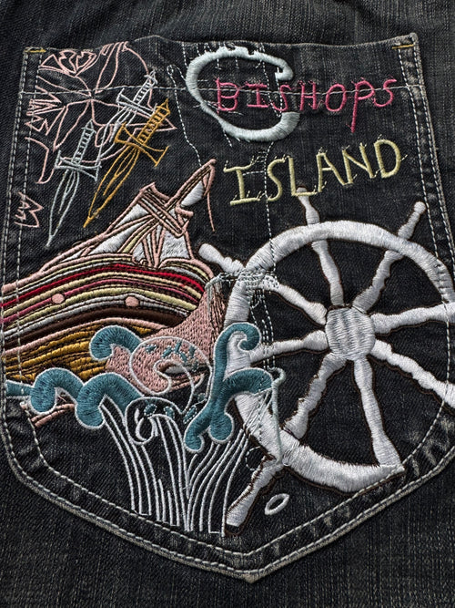 Artful Dodger "Bishops Island" Embroidered Premium Baggy Jeans