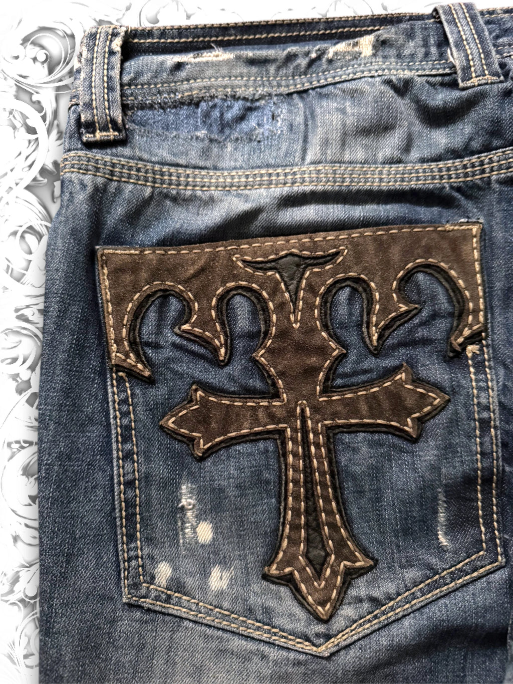 Affliction Distressed 2000s Leather Cross Pants