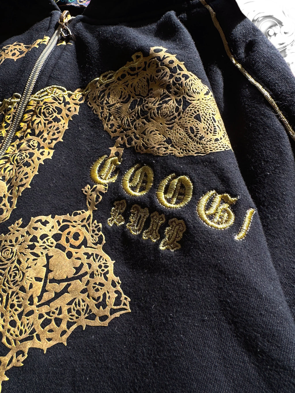 Coogi Vintage Zip Hoodie with Golden Ornaments