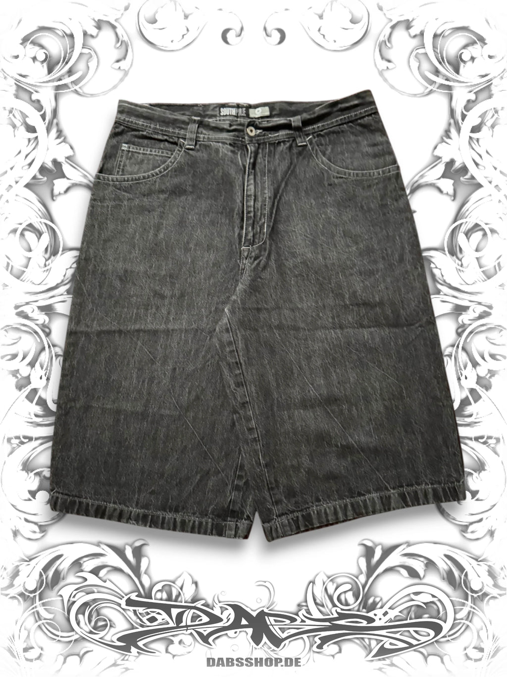 Southpole Black Tab Embroidered Logo Vintage Jorts