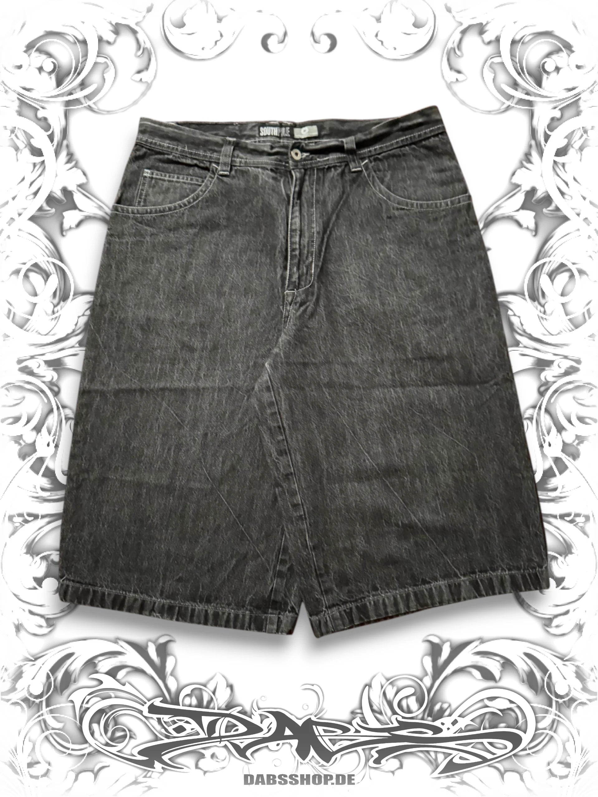 Southpole Black Tab Embroidered Logo Vintage Jorts