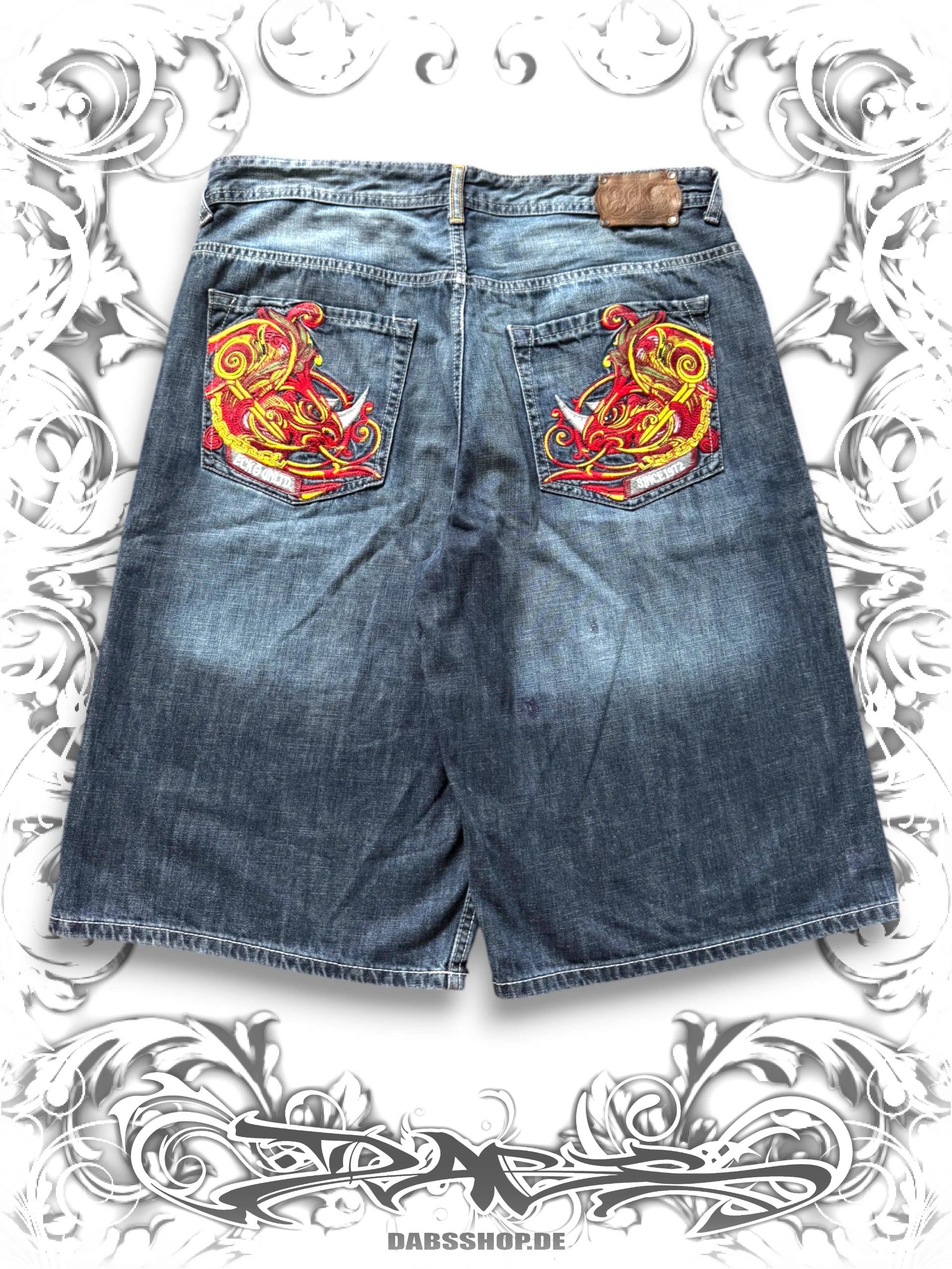 Ecko Unltd. Embroidered Red Rhino Vintage Jorts