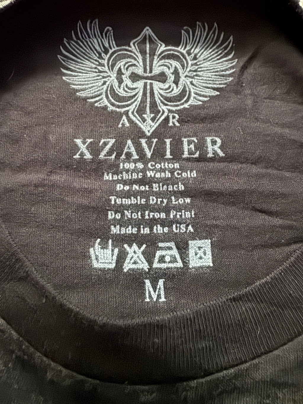 Xzavier Rhinestone Cross Grunge T-Shirt